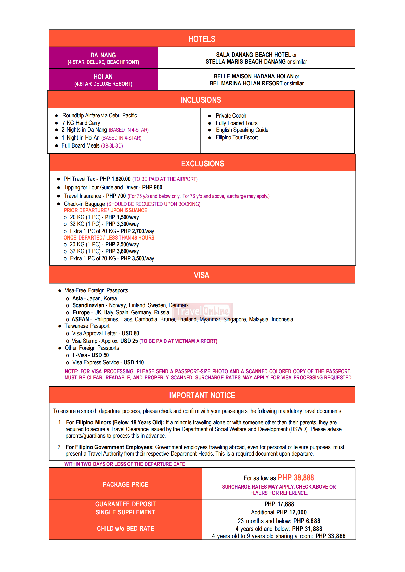 VIETNAM ROSE 2.0 :  AS LOW AS ₱38,888/PAX itinerary