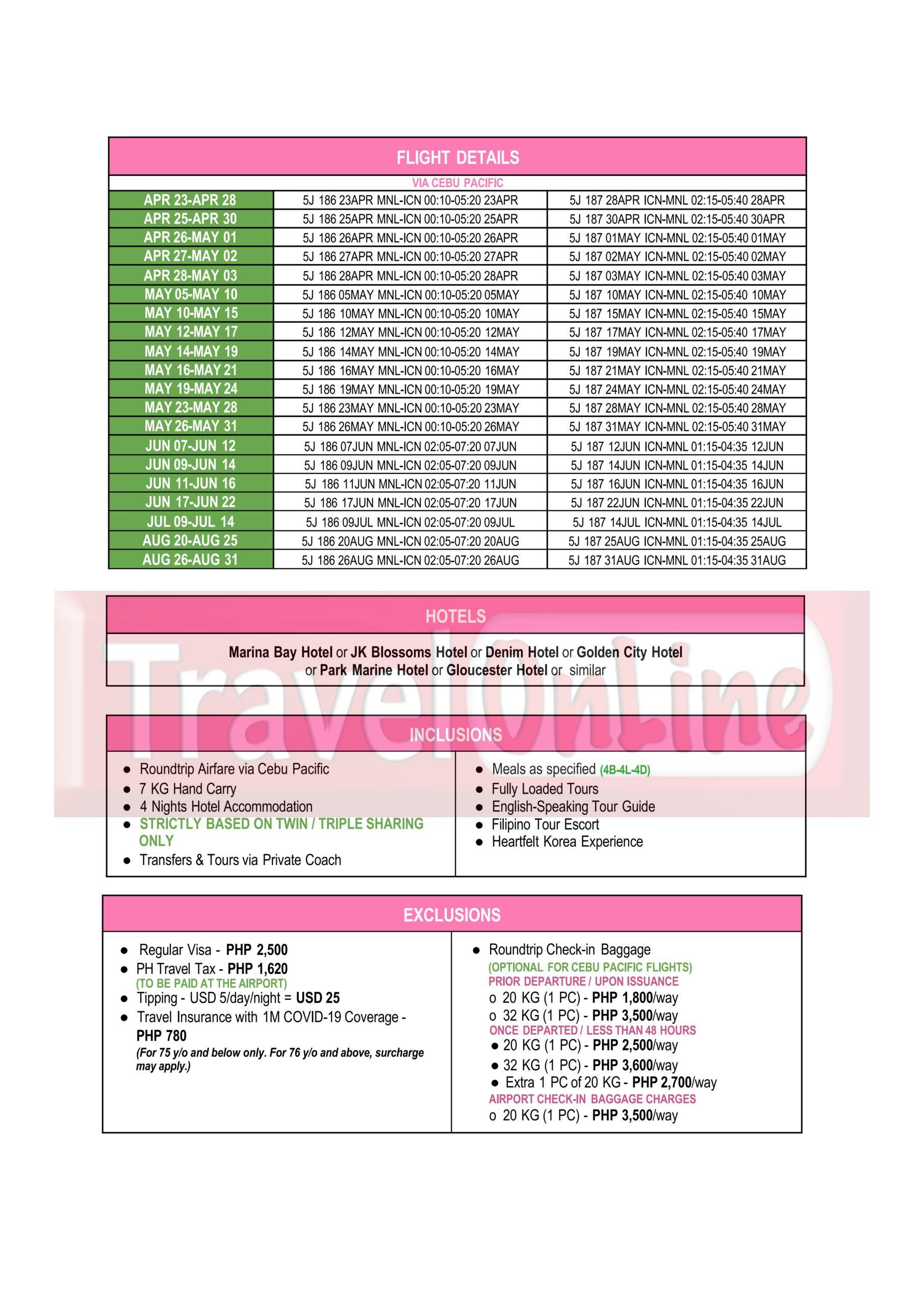 KOREA (Heartfelt Korea_Spring and Summer) 2026:  AS LOW AS ₱37,888/PAX itinerary