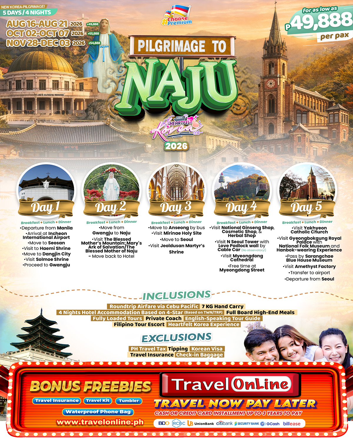 KOREA (Pilgrimage to Naju) 2026:  AS LOW AS ₱49,888/PAX
