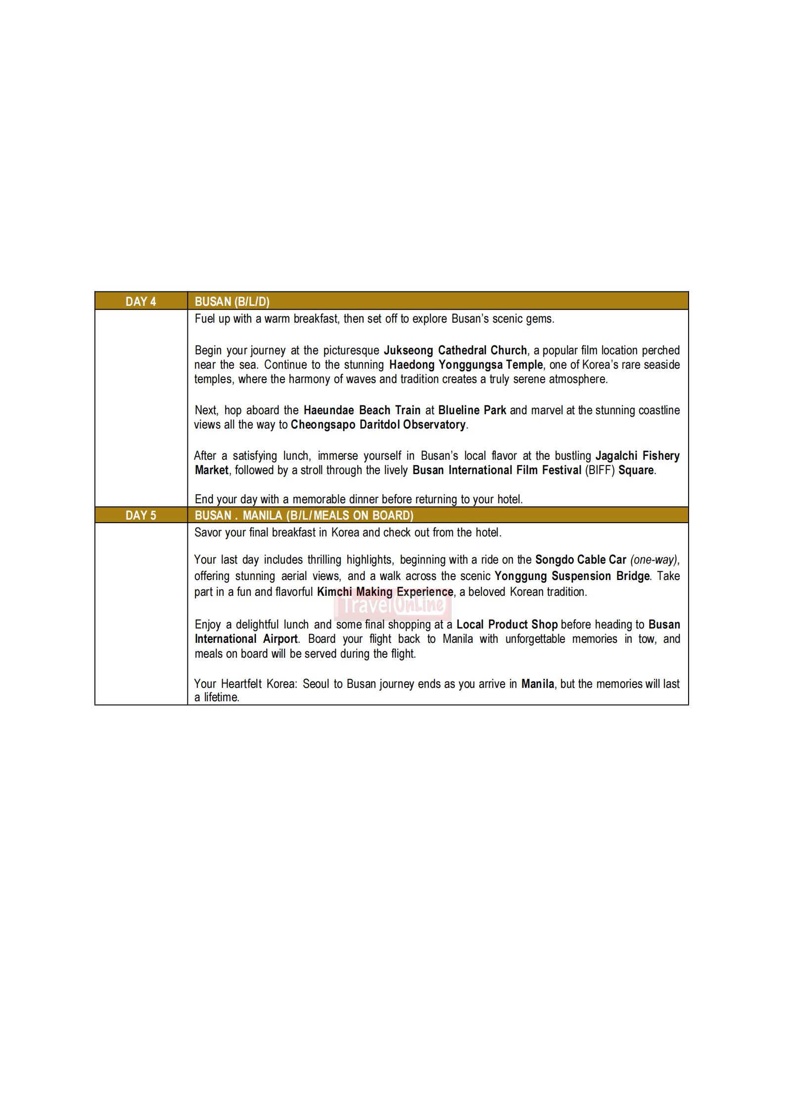 KOREA (Heartfelt Korea-Seoul to Busan) 2026 :  AS LOW AS $1,188/PAX itinerary