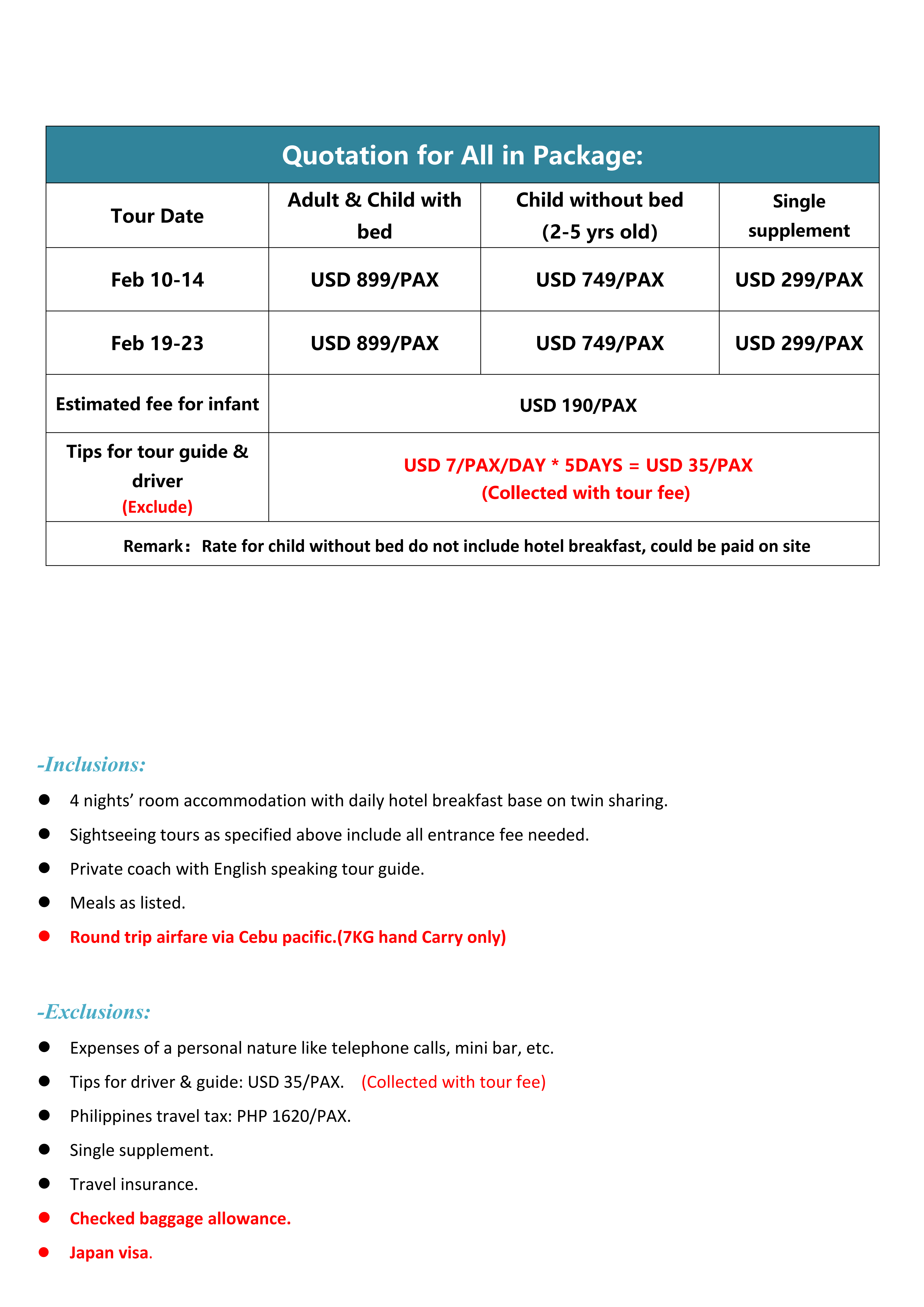 Tokyo+Mt.Fuji+Yokohama 5D4N, 2027: AS LOW AS $899/PAX itinerary