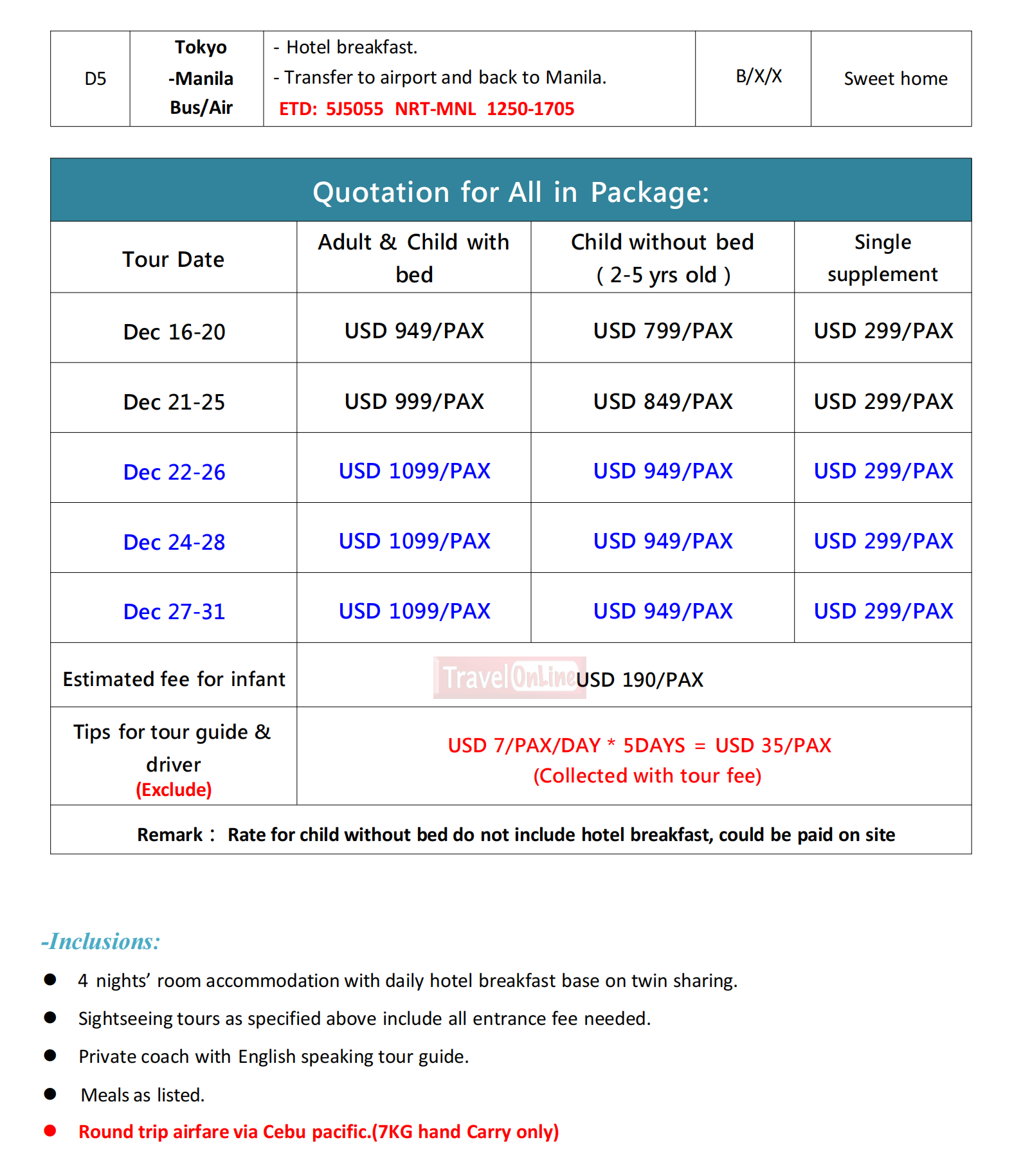 Tokyo+Mt.Fuji+Yokohama 5D4N, 2026: AS LOW AS $949/PAX itinerary