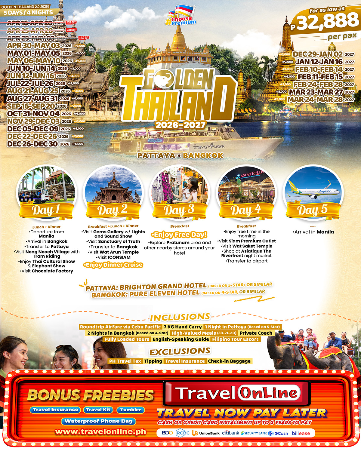 Golden Thailand 2026:  AS LOW AS ₱32,888/PAX