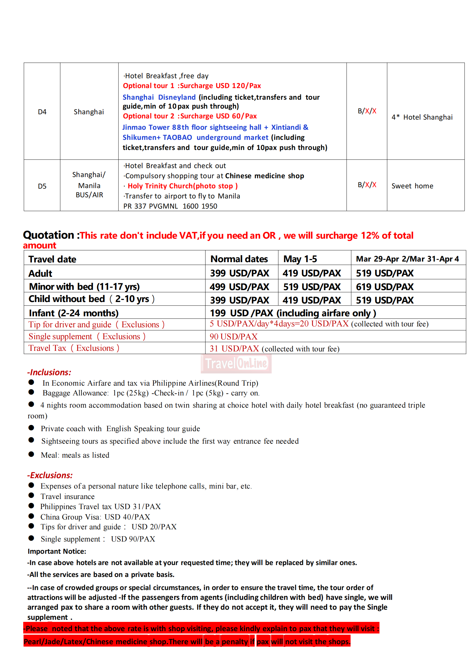 Shanghai Mini Kyoto 5D4N，2026: AS LOW AS $399/PAX itinerary