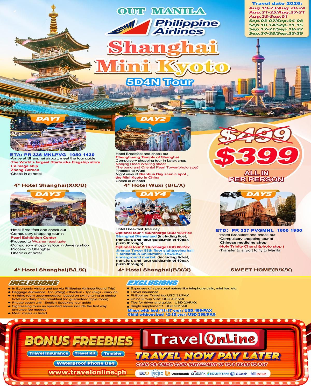 Shanghai Mini Kyoto 5D4N，2026: AS LOW AS $399/PAX  promo image