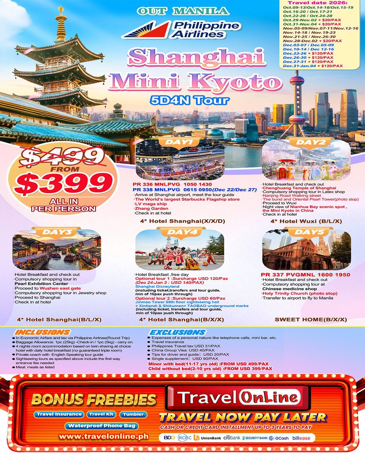 Shanghai Mini Kyoto 5D4N，2026: AS LOW AS $399/PAX  promo image