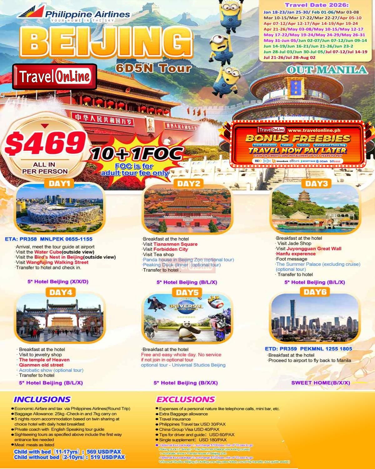 Beijing 6D5N，2026: AS LOW AS $469/PAX  promo image