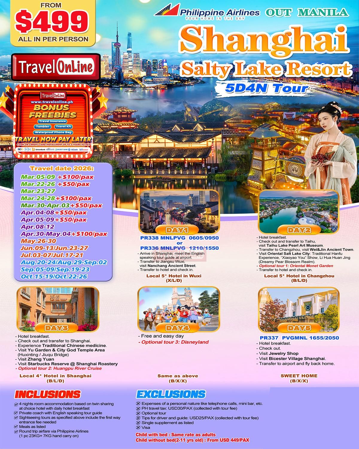Shanghai-Salty Lake Resort 5D4N, 2026: AS LOW AS $499/PAX  promo image