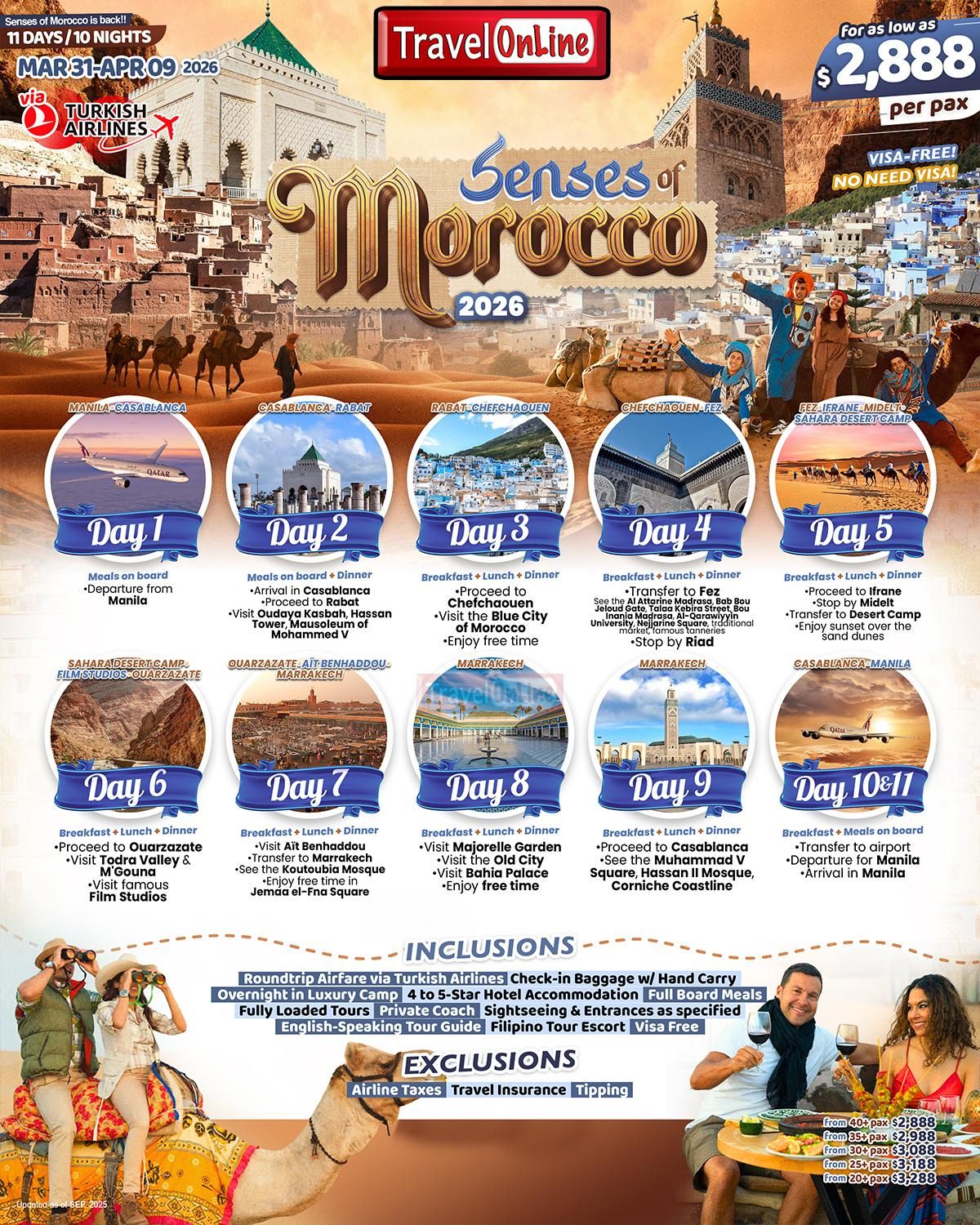 SENSES OF MOROCCO 2026: AS LOW AS $2888/PAX promo image