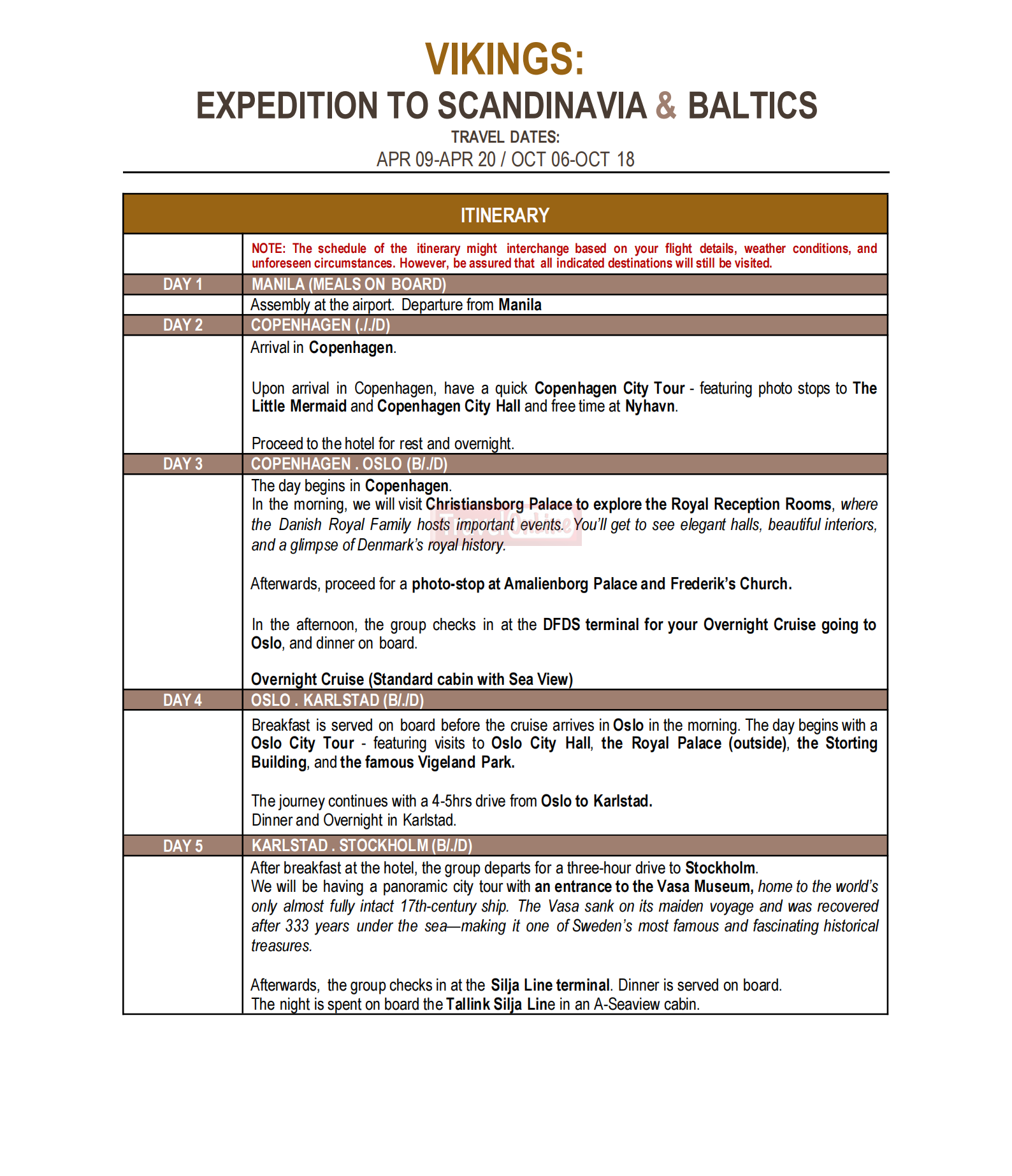 VIKINGS Expedition to Scandinavia and Baltics 2026 TALES OF EUROPE : AS LOW AS $3488/PAX itinerary