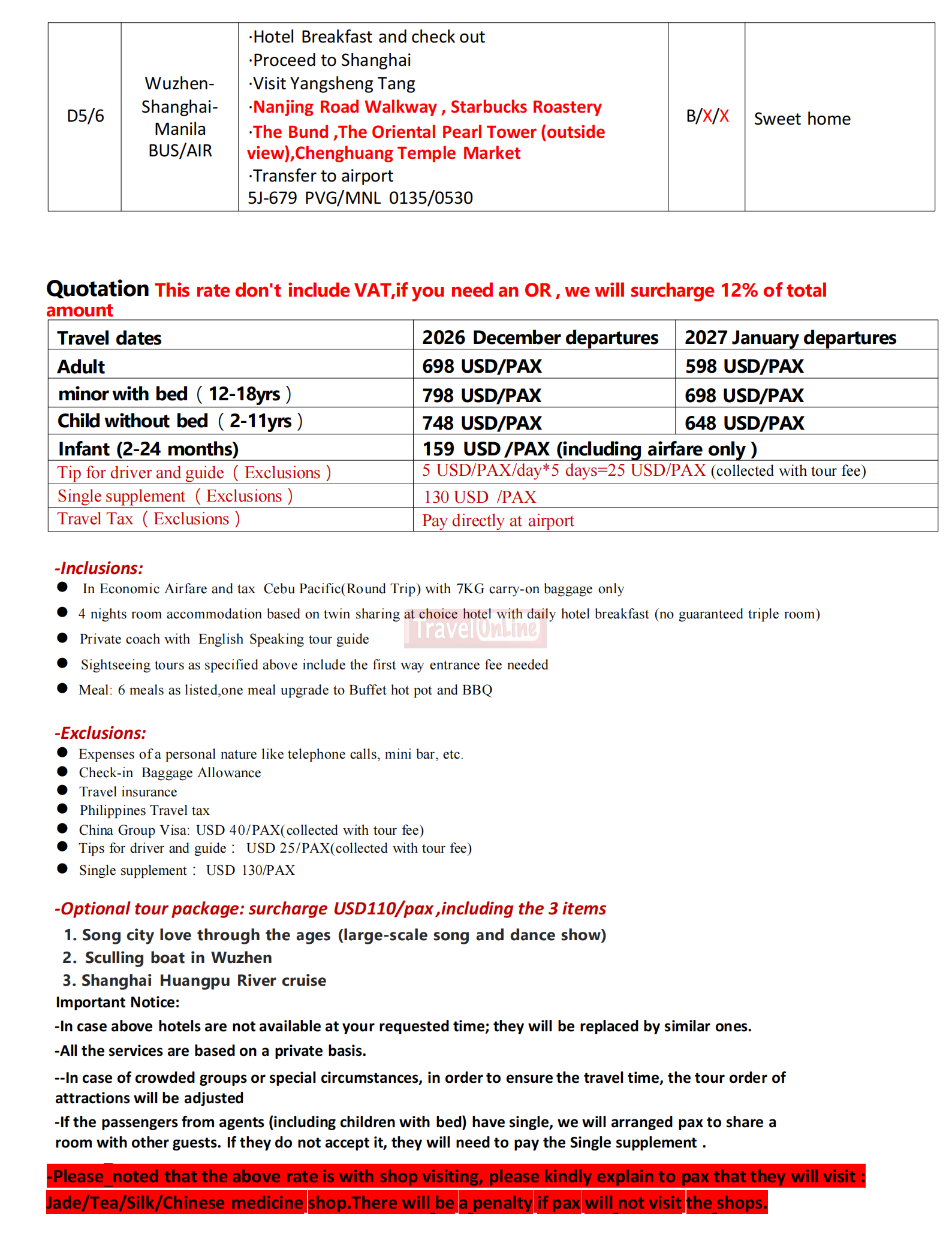 Shanghai+Anji+Hangzhou+Wuzhen 6D4N Skiing，2027: AS LOW AS $598/PAX itinerary