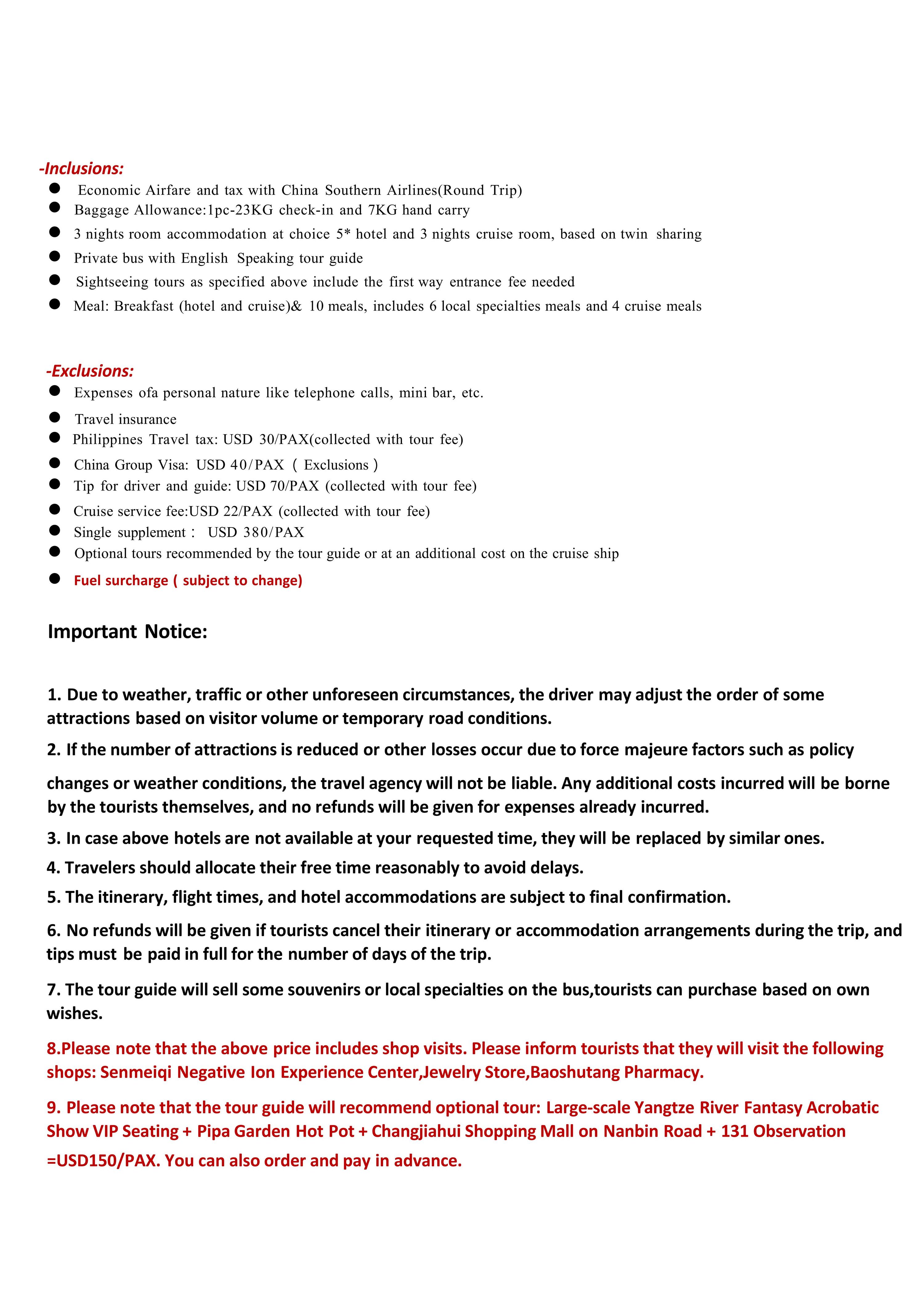 Manlia-Chongqing+Yangtze River +Yichang(Via Guangzhou) 7D6N,2026: AS LOW AS $899/PAX itinerary