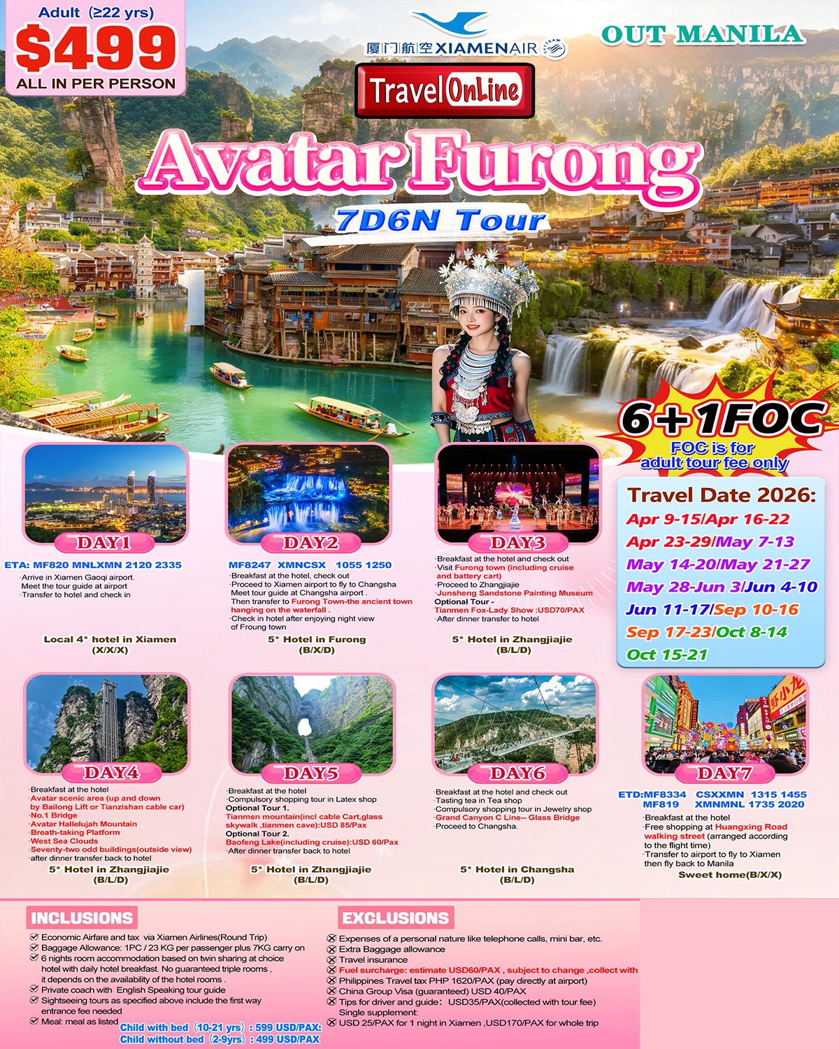 Avatar Furong (via Xiamen) 7D6N Tour,2026: AS LOW AS $499/PAX promo image