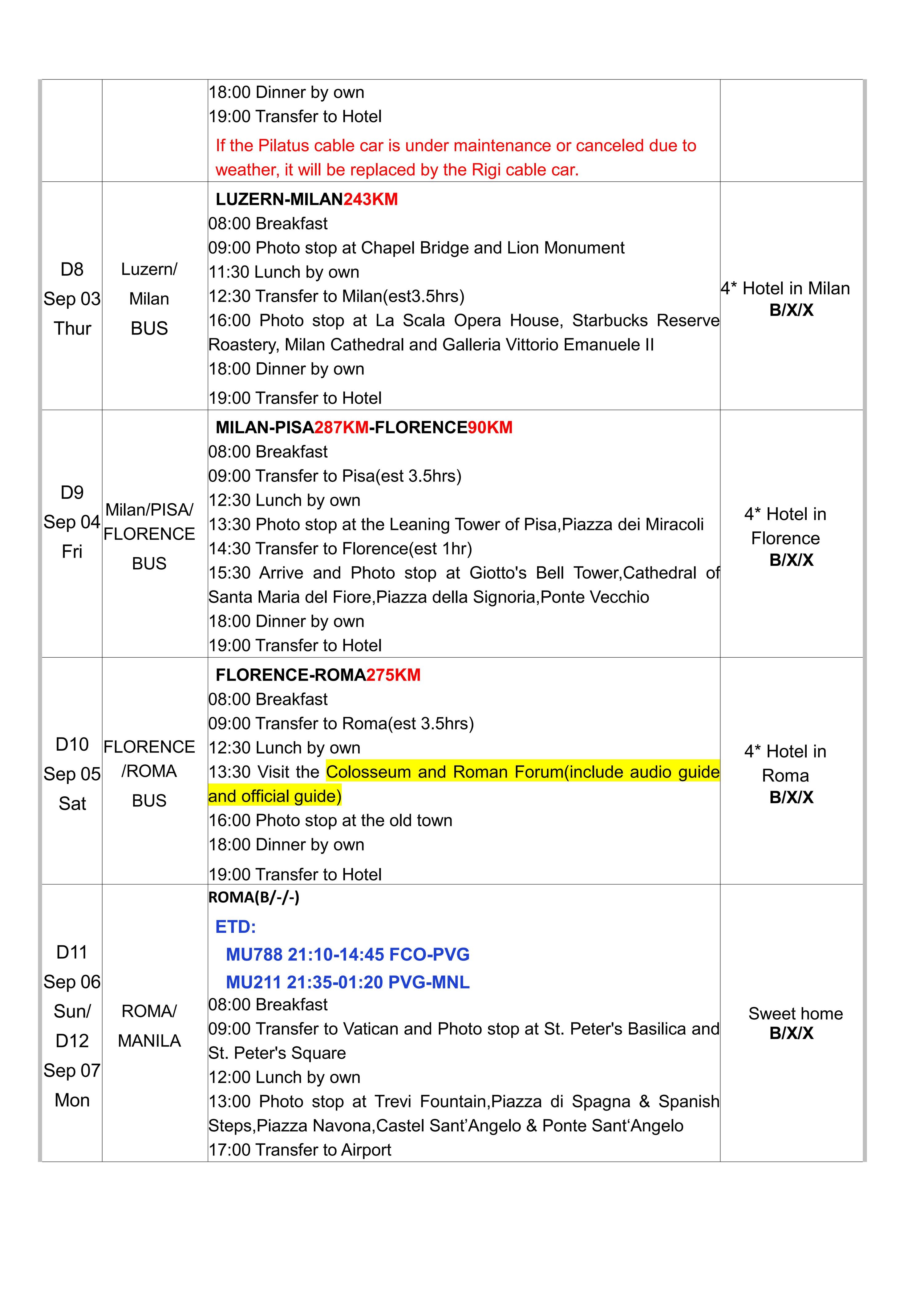 Romantic Europe (Via Shanghai) 12D10N(7 countries),2026: AS LOW AS $3788/PAX itinerary
