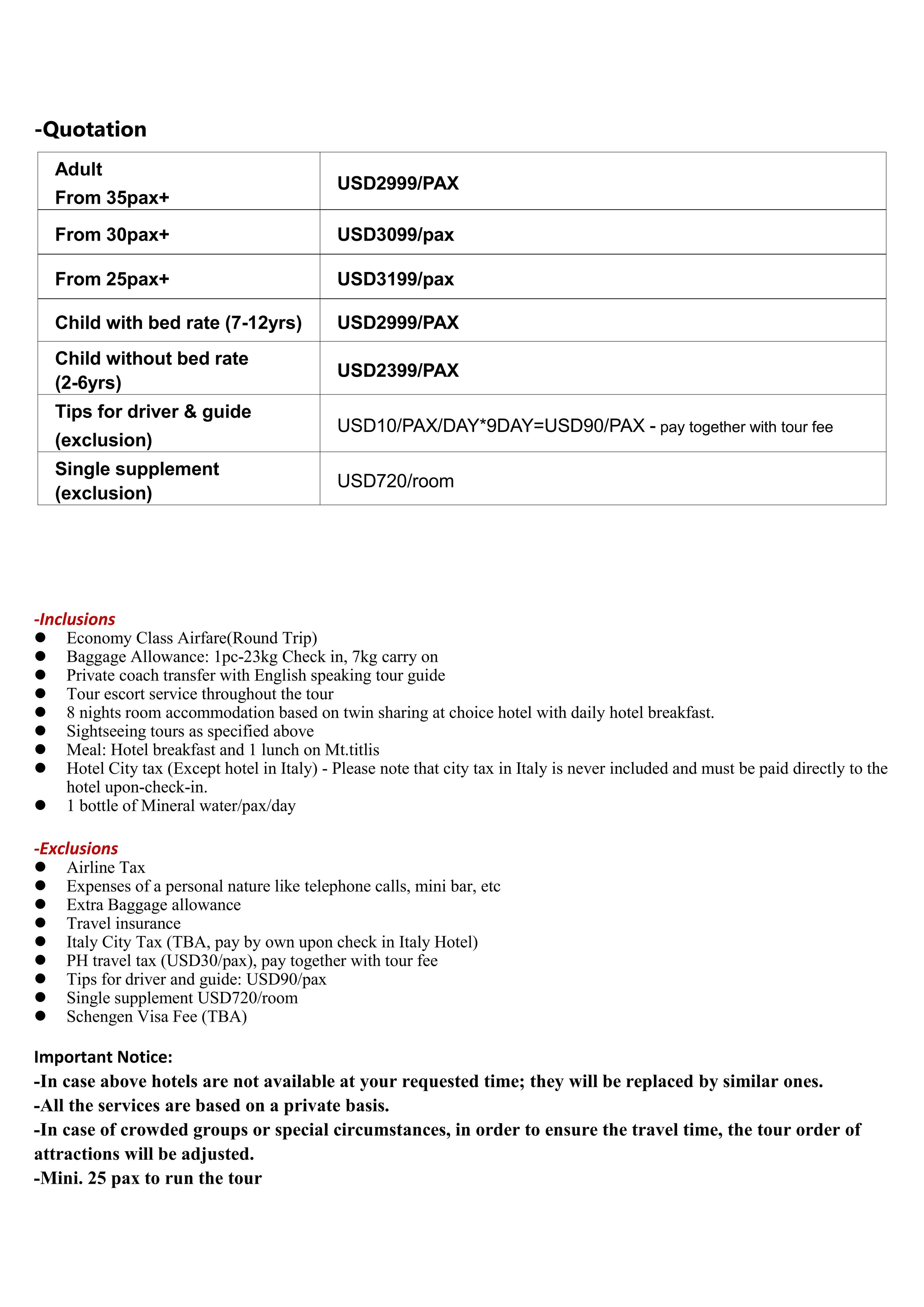 Western Europe (Via Shanghai)- (5 countries) 10D8N ,2026: AS LOW AS $2999/PAX itinerary