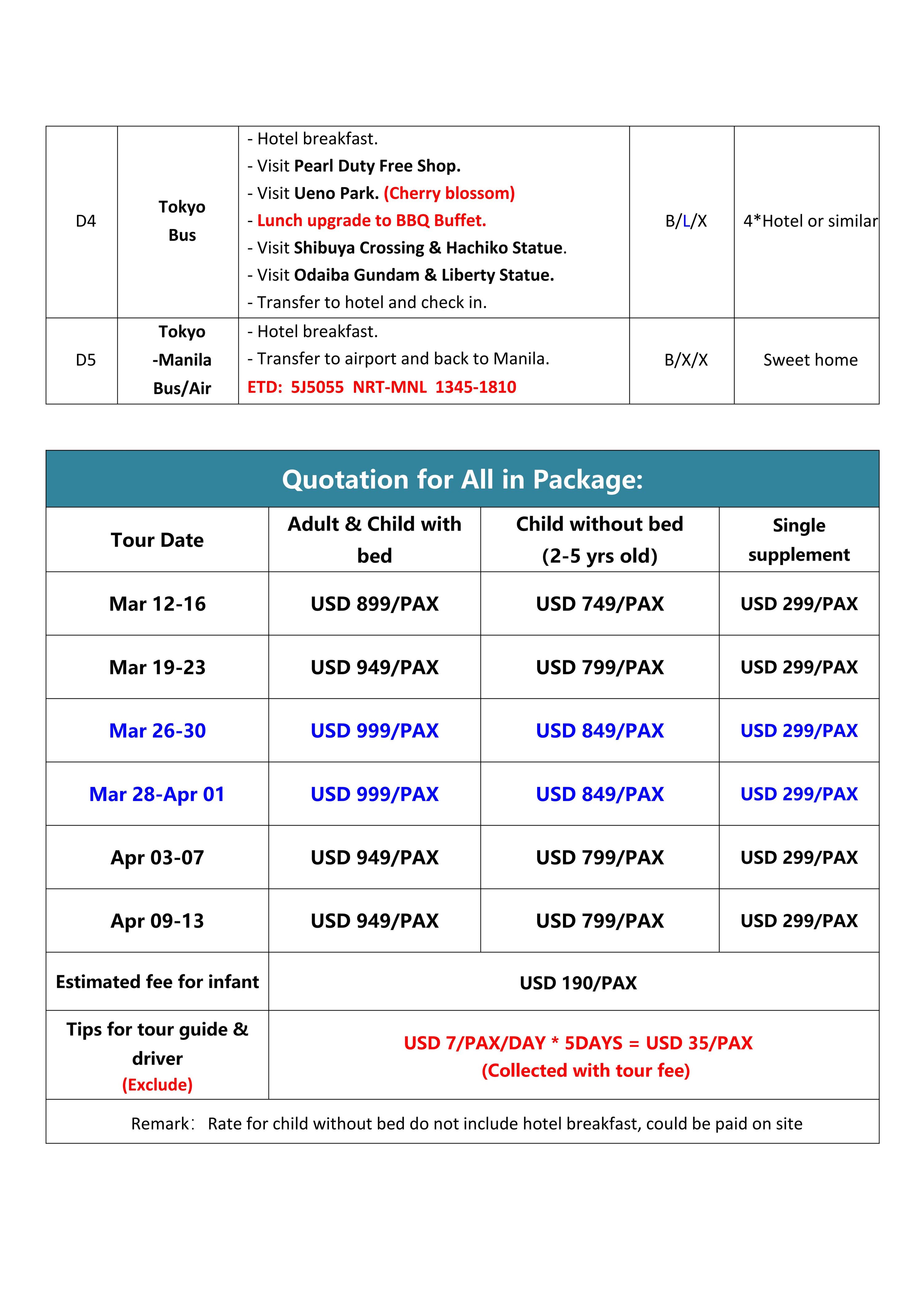 Tokyo-Mt.Fuji-Kamakura 5D4N, 2027: AS LOW AS $899/PAX itinerary