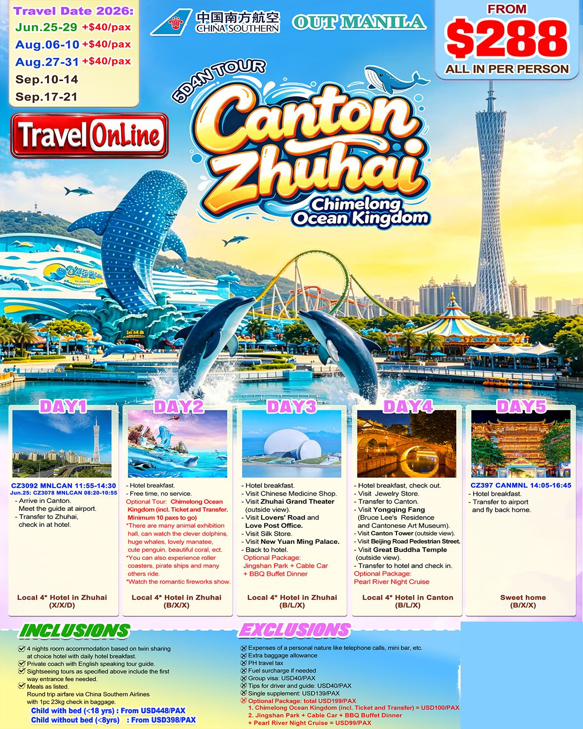 Canton+Zhuhai+(Chimelong Ocean Kingdom) 5D4N , 2026: AS LOW AS $288/PAX promo image