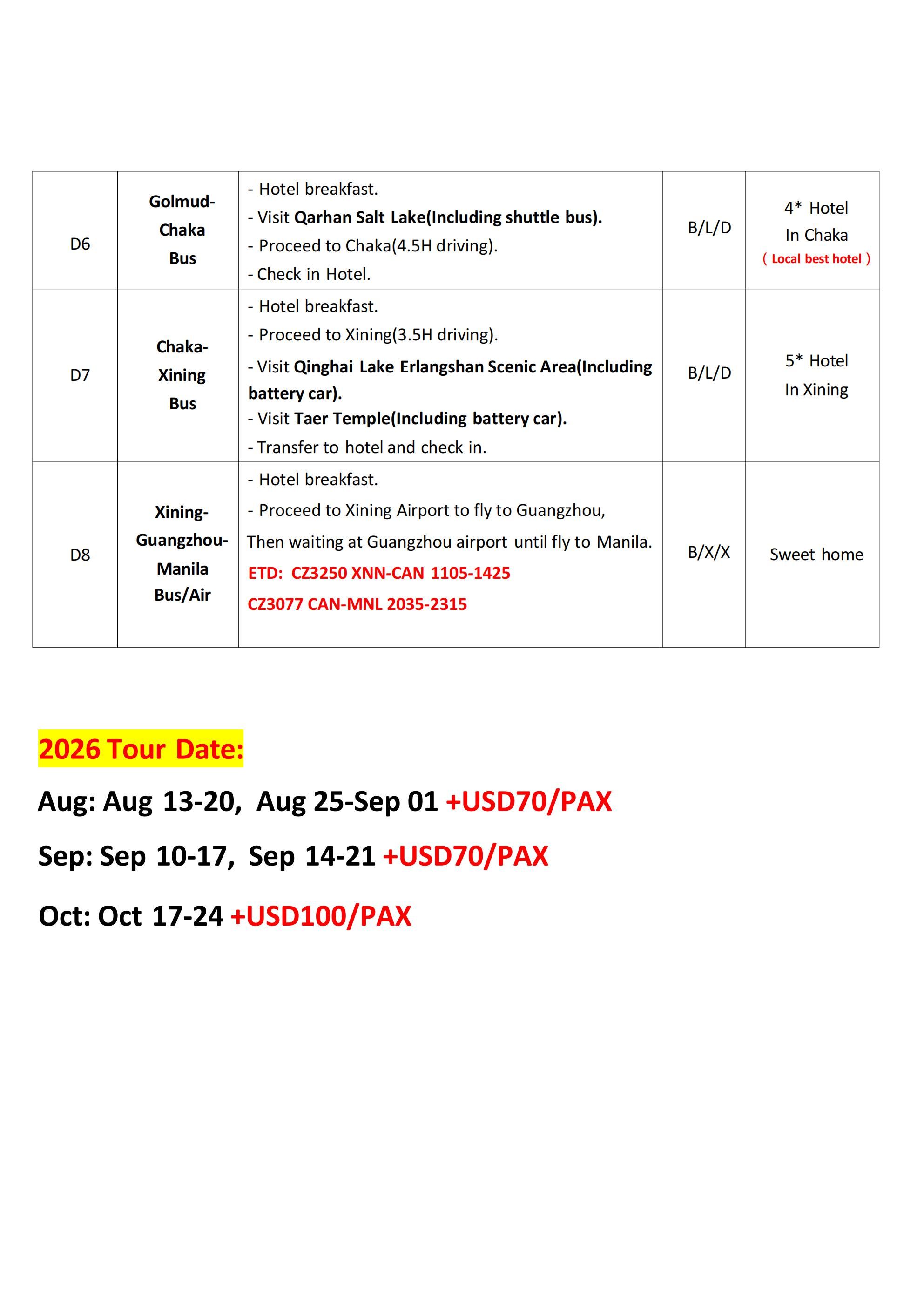 Silk Road 8D7N Tour, 2026: AS LOW AS $1588/PAX itinerary