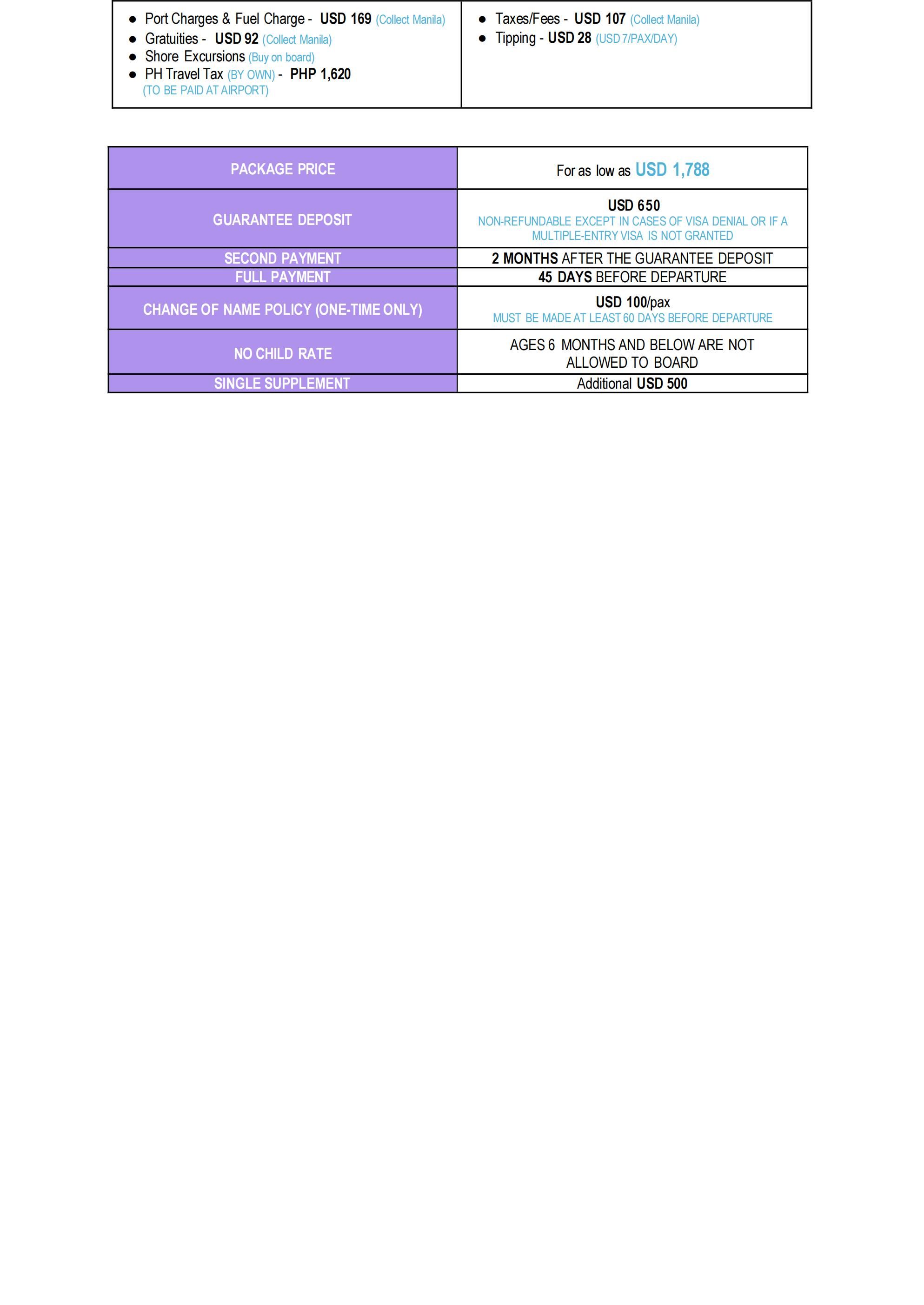FLY & CRUISE (Royal Caribbean) 2026-Hong Kong: AS LOW AS $1788/PAX itinerary