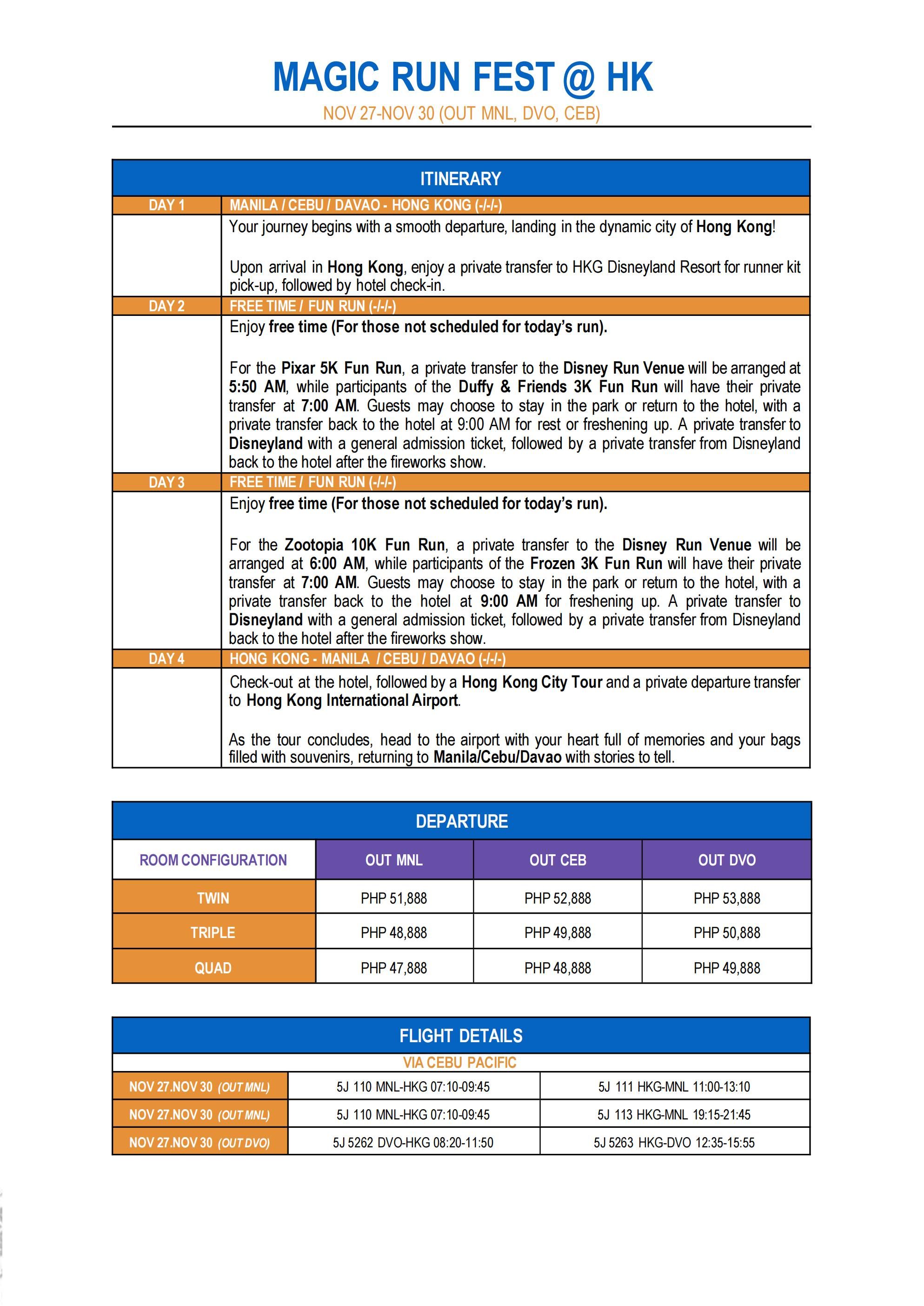 HONG KONG (Disney Run) 2026: AS LOW AS ₱47888/PAX itinerary