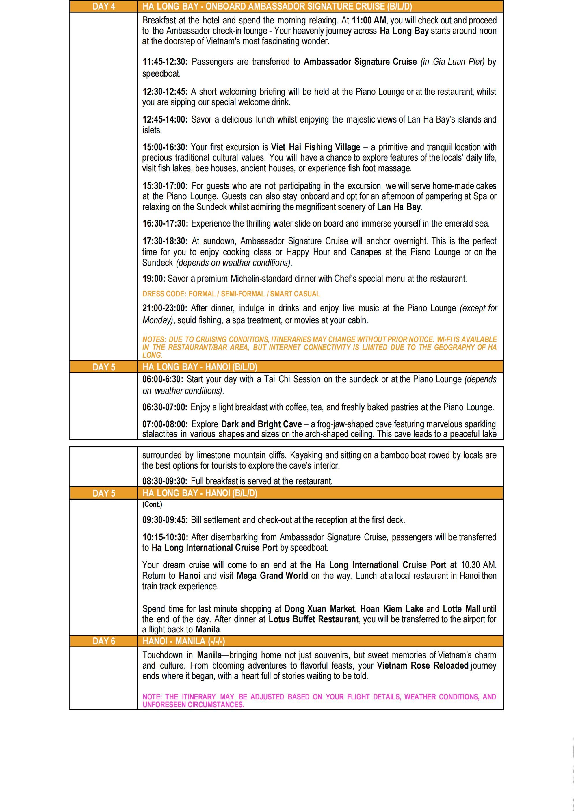 VIETNAM (Vietnam Rose-Reloaded) 2026: AS LOW AS ₱58888/PAX itinerary