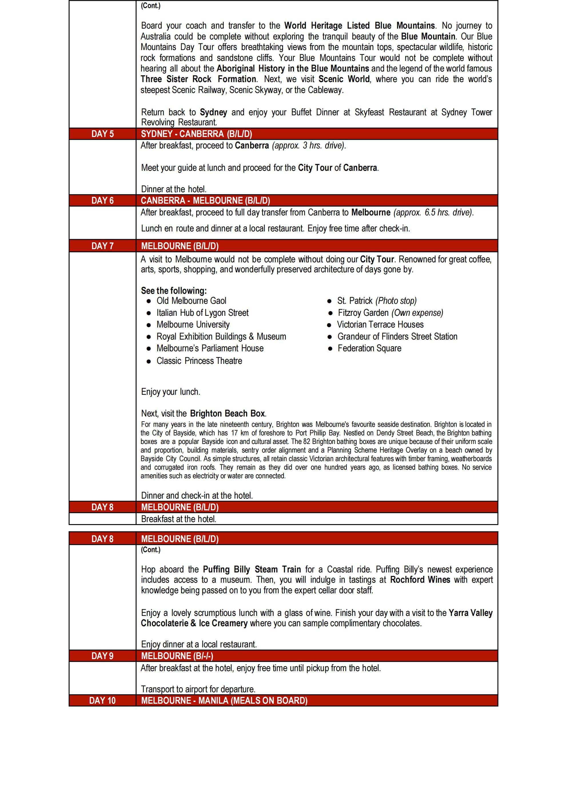 AUSTRALIA (Australia Extravaganza via Qantas) 2026: AS LOW AS $3288/PAX itinerary