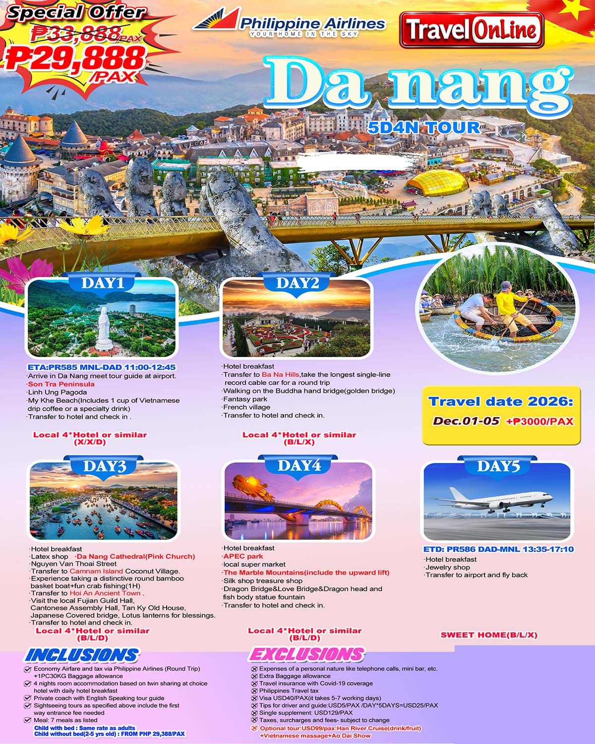 Da Nang 5D4N (PR) , 2026 : AS LOW AS ₱29888/PAX promo image