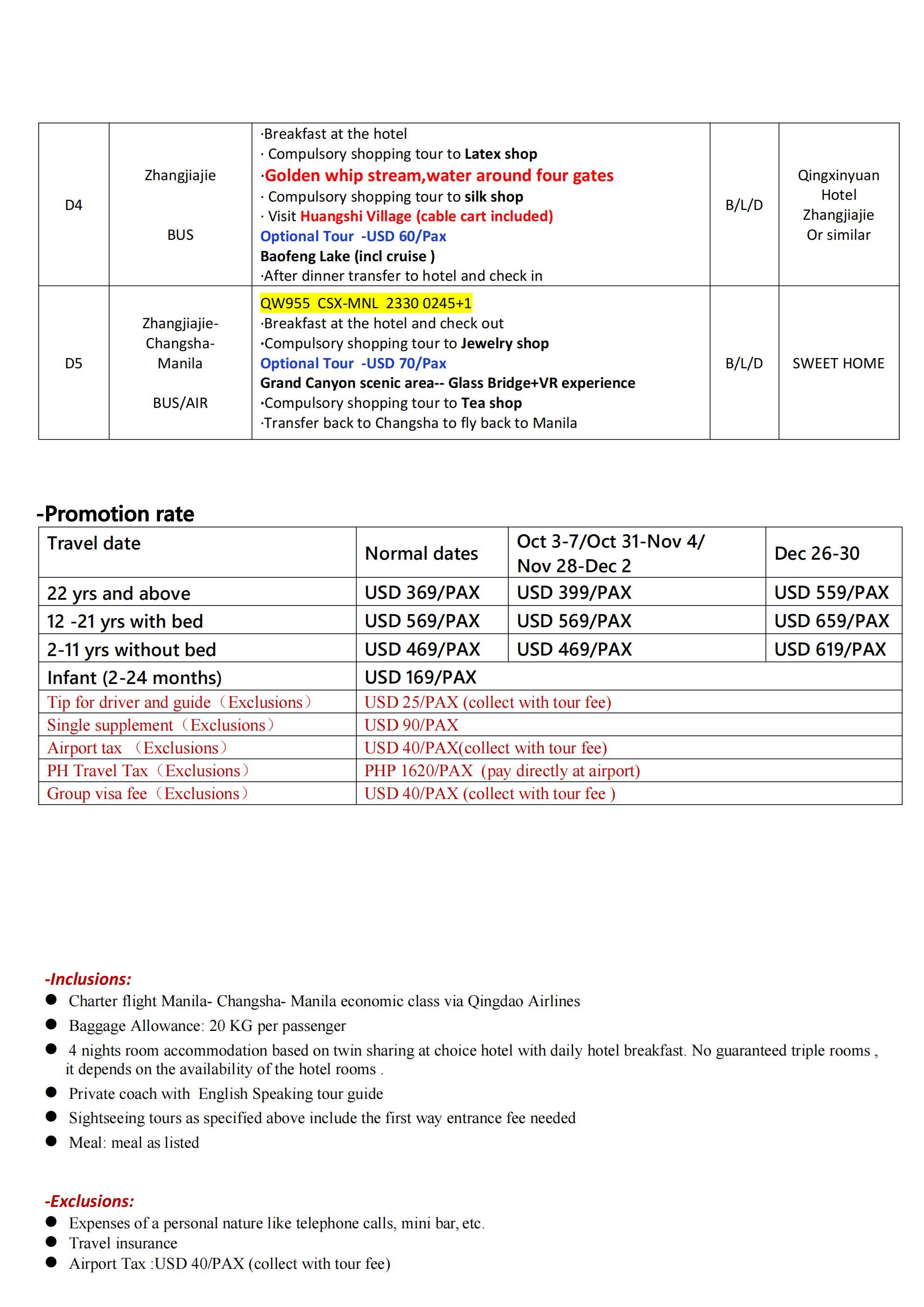 Promo Charter Flight Avatar Furong Mini Venice 5D4N Tour 2026: AS LOW AS $369/PAX itinerary