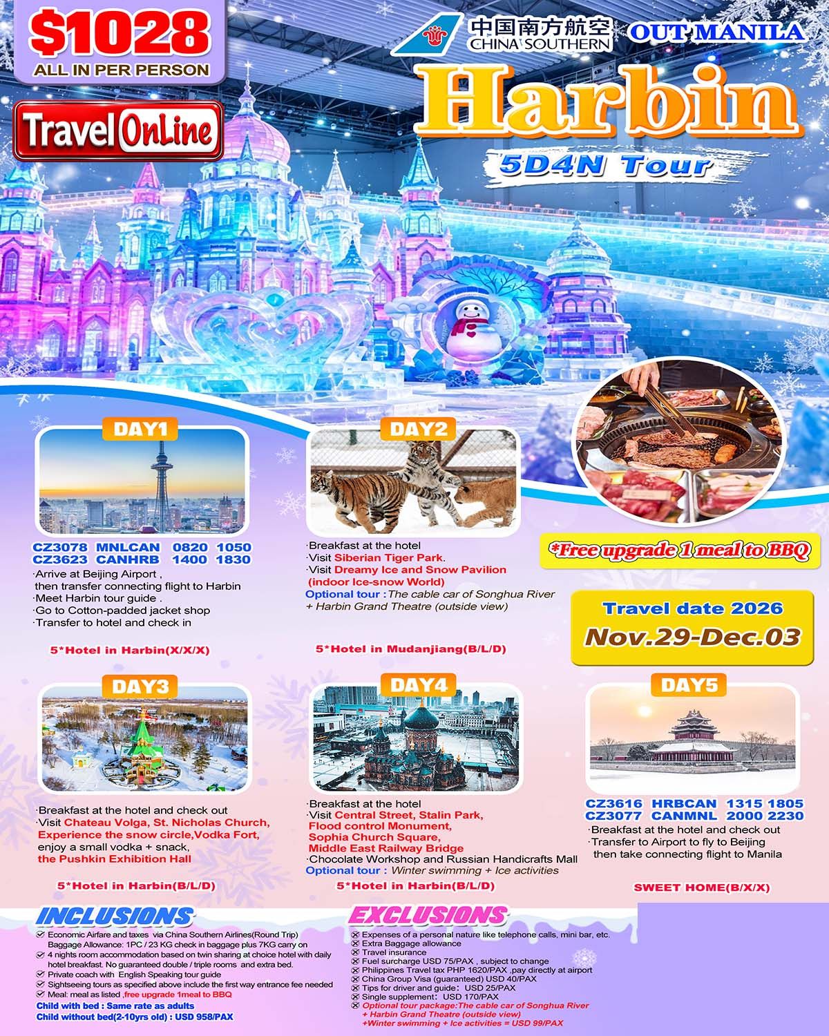 Harbin (via Guangzhou) 5D4N Tour 2026: AS LOW AS $1028/PAX promo image