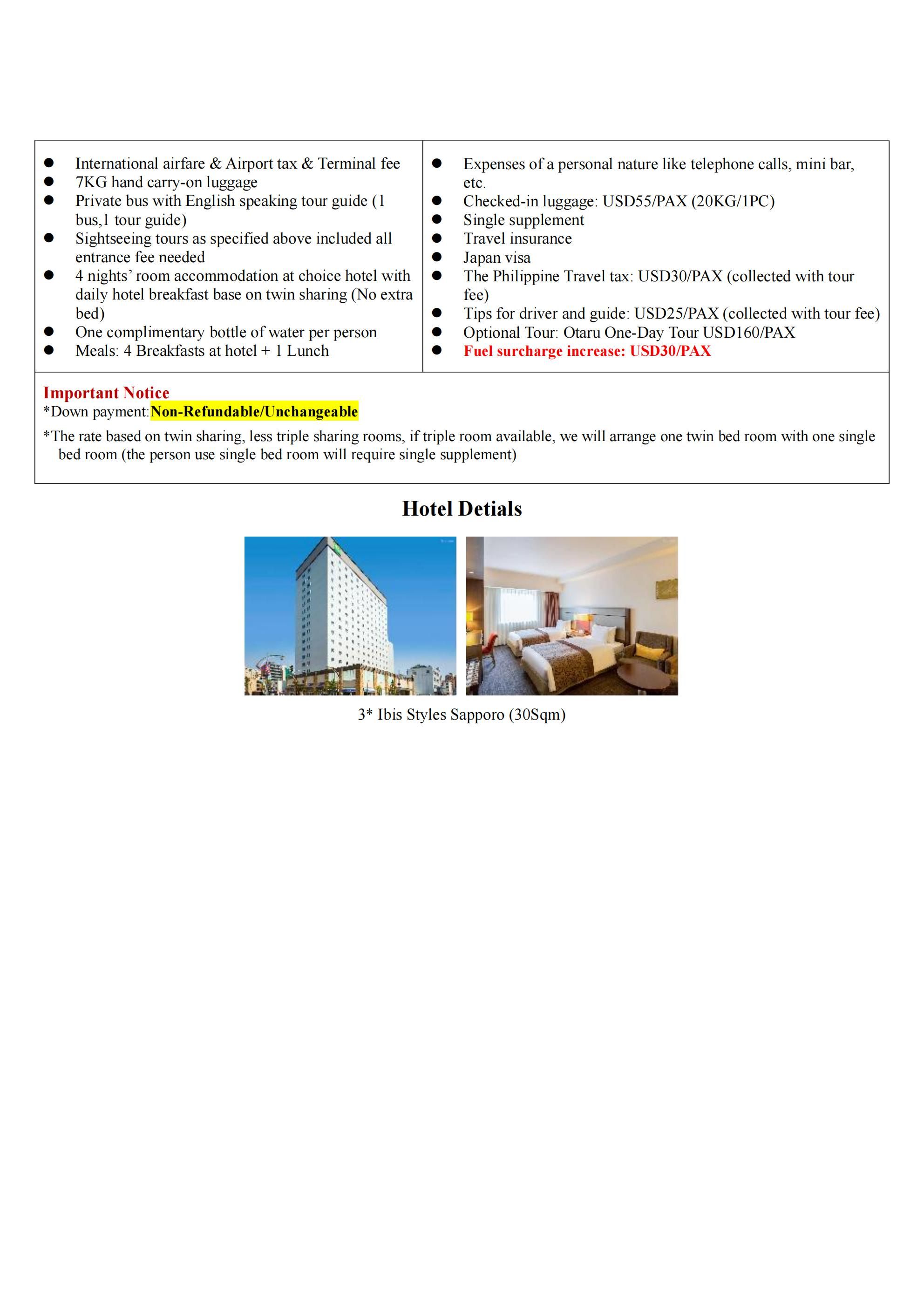 Hokkaido 5D4N Tour-5J(winter): AS LOW AS $1799/PAX itinerary