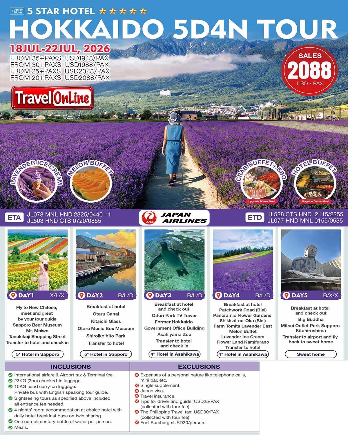 Hokkaido-5D4N-Tour-JUL: AS LOW AS $2088/PAX promo image