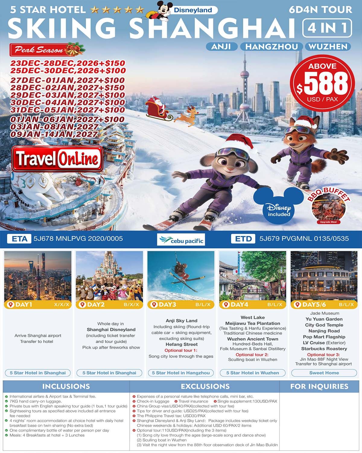 Shanghai winter sikking 6D5N Tour: AS LOW AS $588/PAX promo image