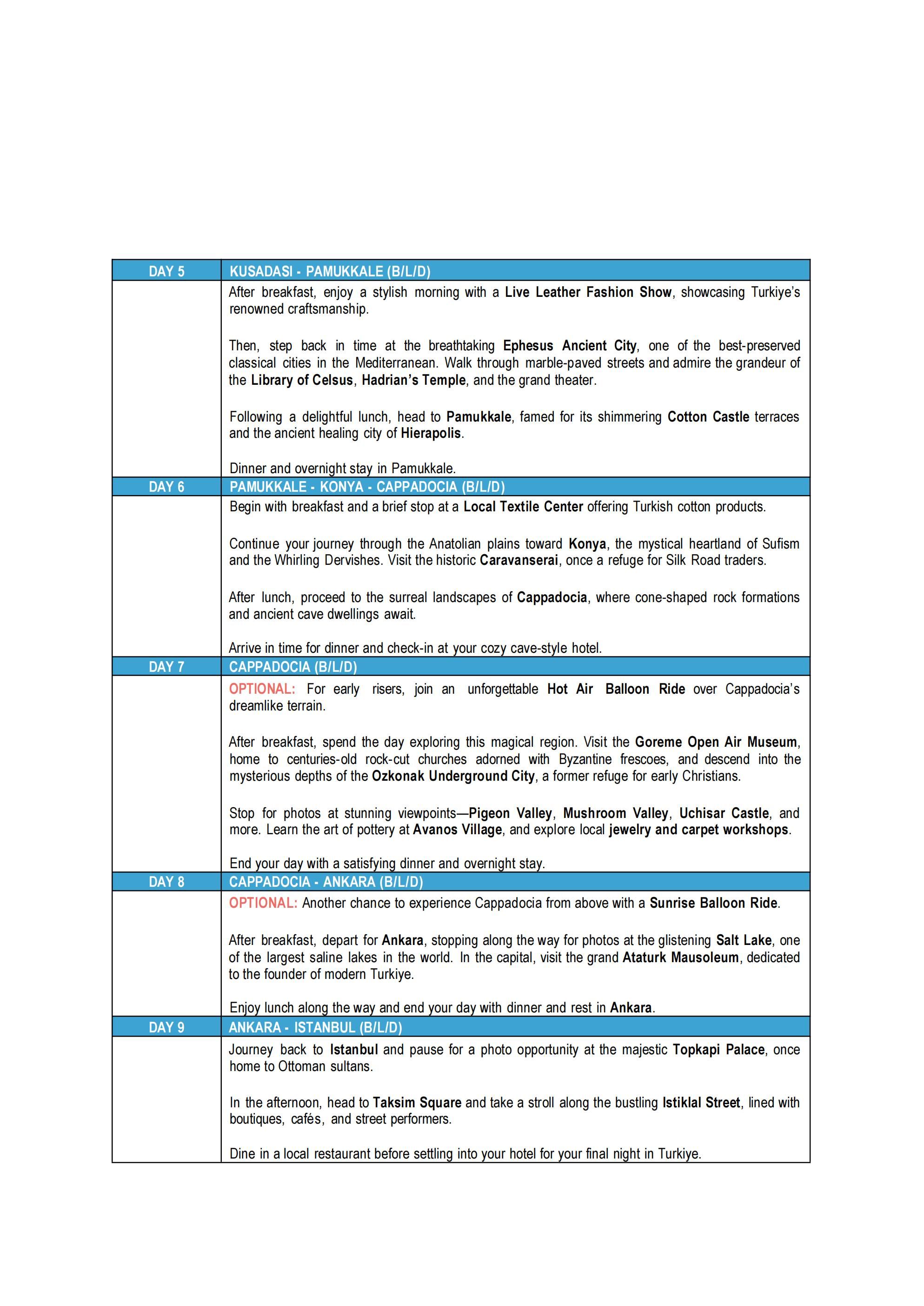 TURKEY (Treasures of Turkiye via MANILA) 2026: AS LOW AS $1888/PAX itinerary