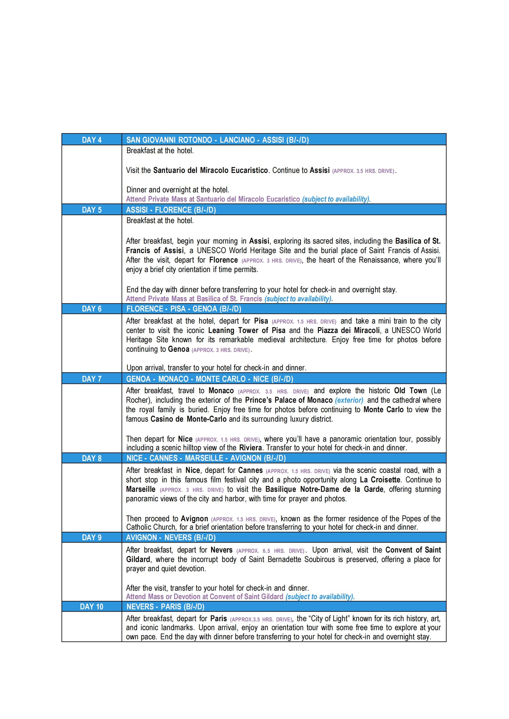 HAIL HOLYQUEEN TALES OF EUROPE: AS LOW AS $4588/PAX itinerary