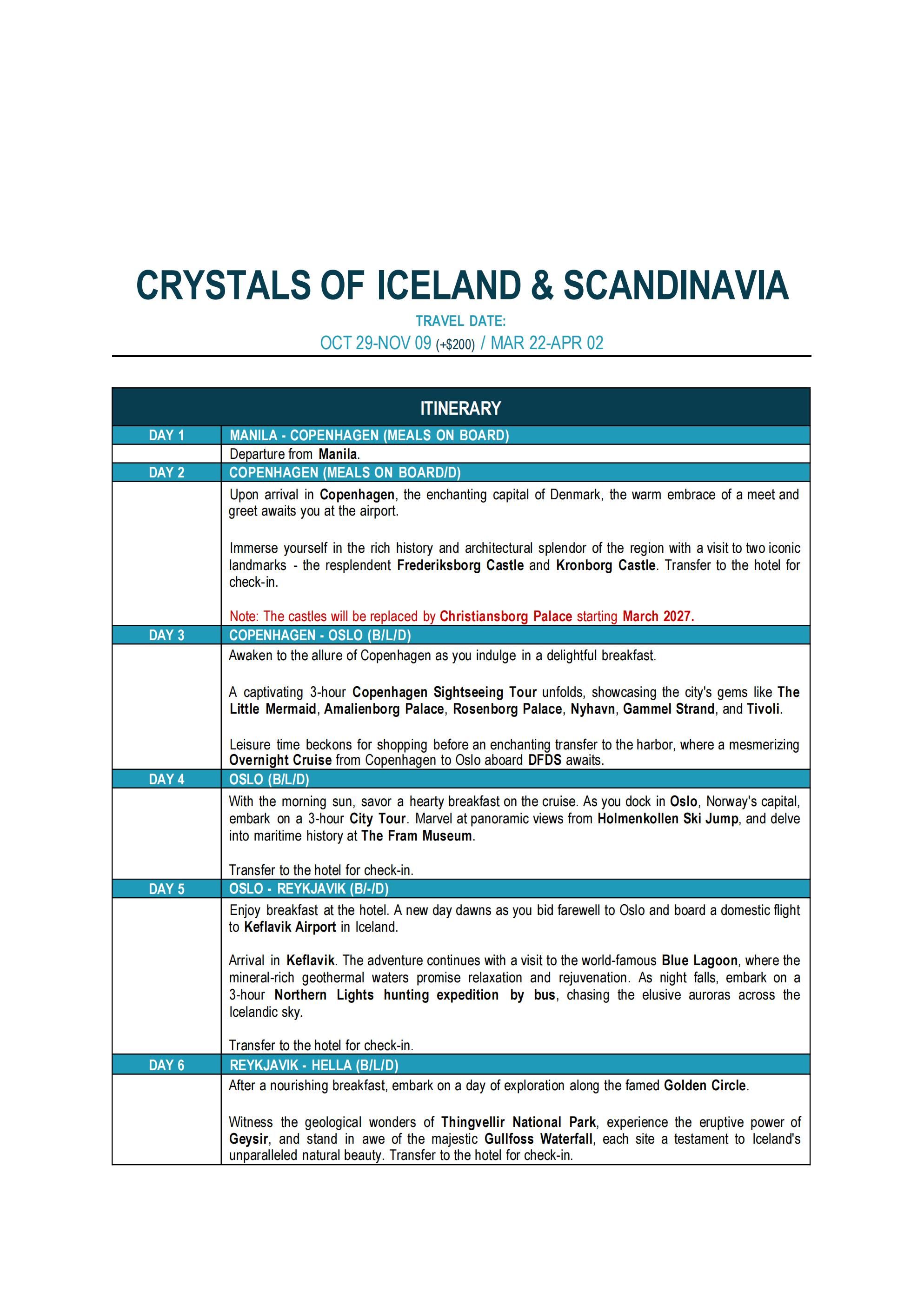 Crystals of Iceland and Scandinavia 2026: AS LOW AS $5288 itinerary