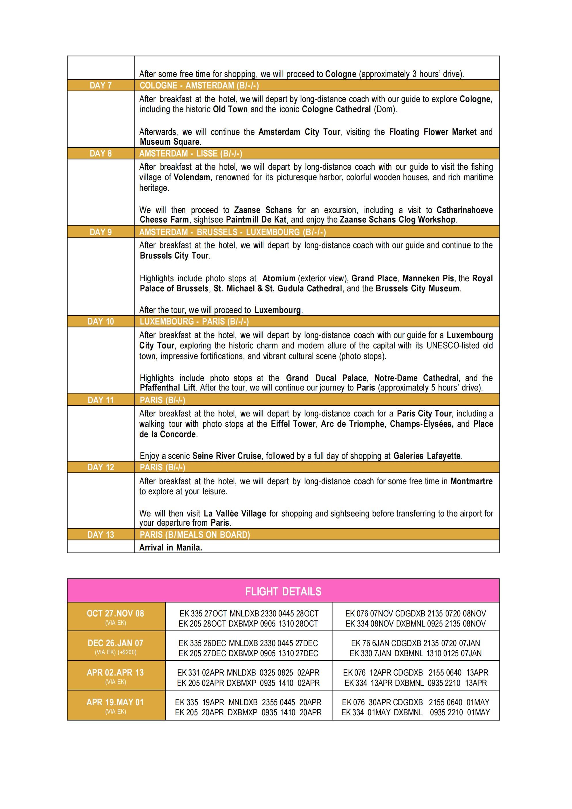 Bellissima Tales of Europe 2026: as low as $3288/PAX itinerary