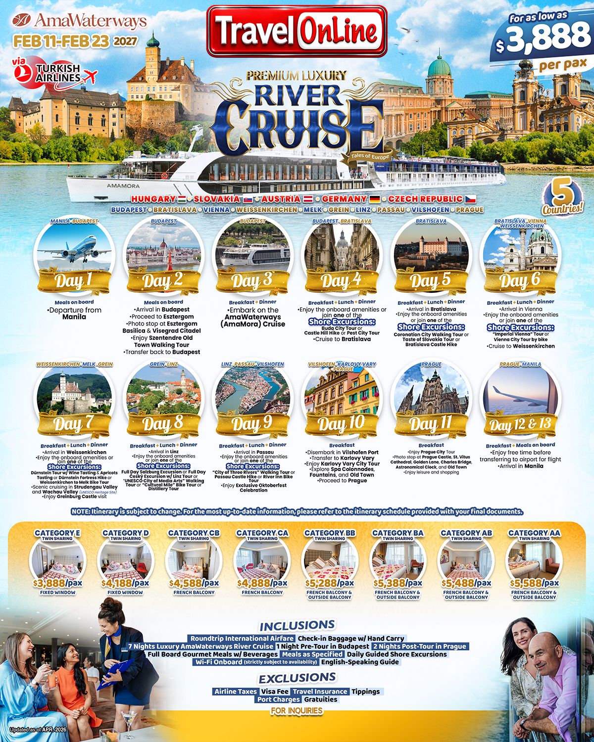 CRUISE (Premium Luxury River Cruise_Ama Waterways-AmaMora) 2026: AS LOW AS $3888/PAX promo image