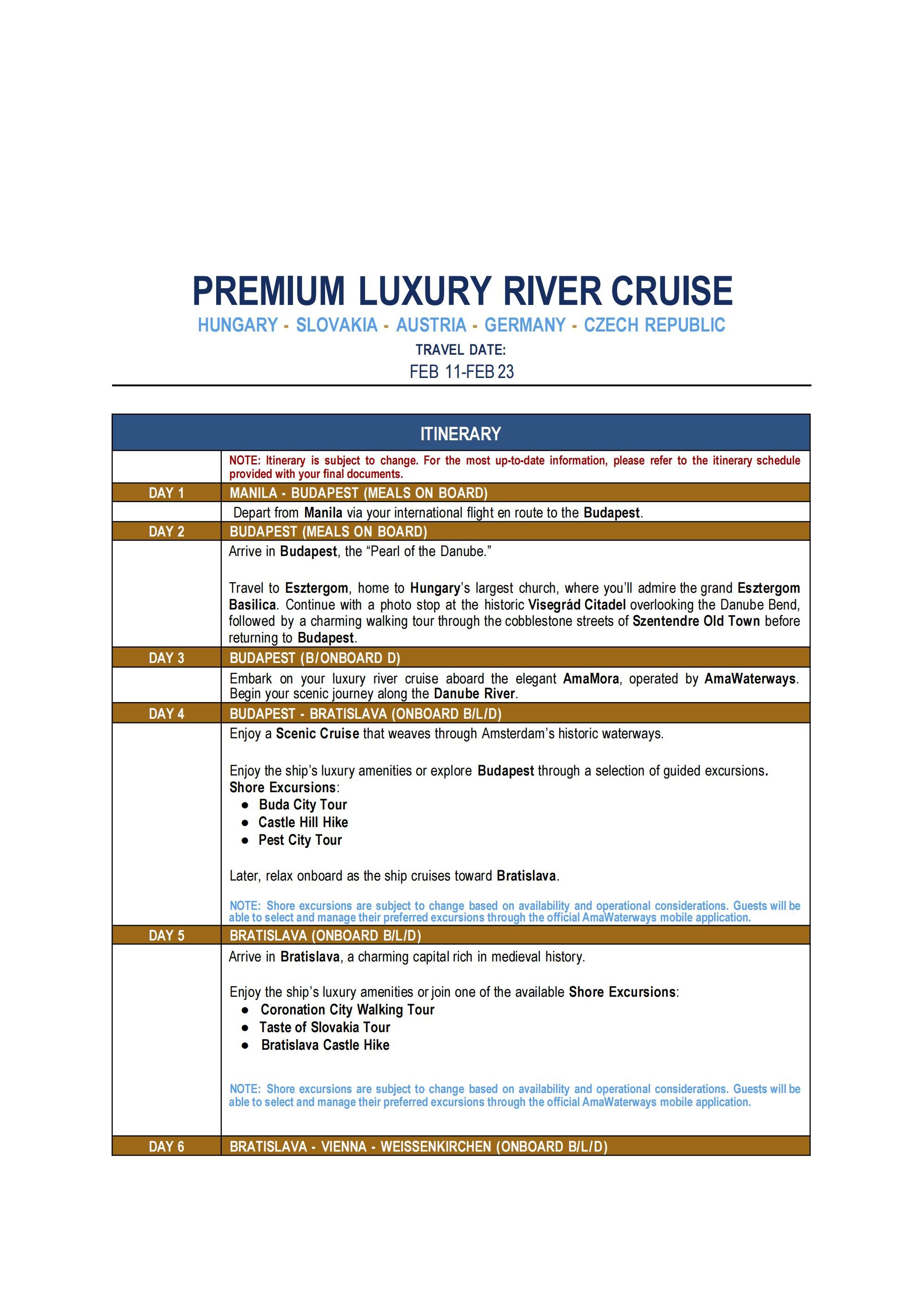 CRUISE (Premium Luxury River Cruise_Ama Waterways-AmaMora) 2026: AS LOW AS $3888/PAX itinerary