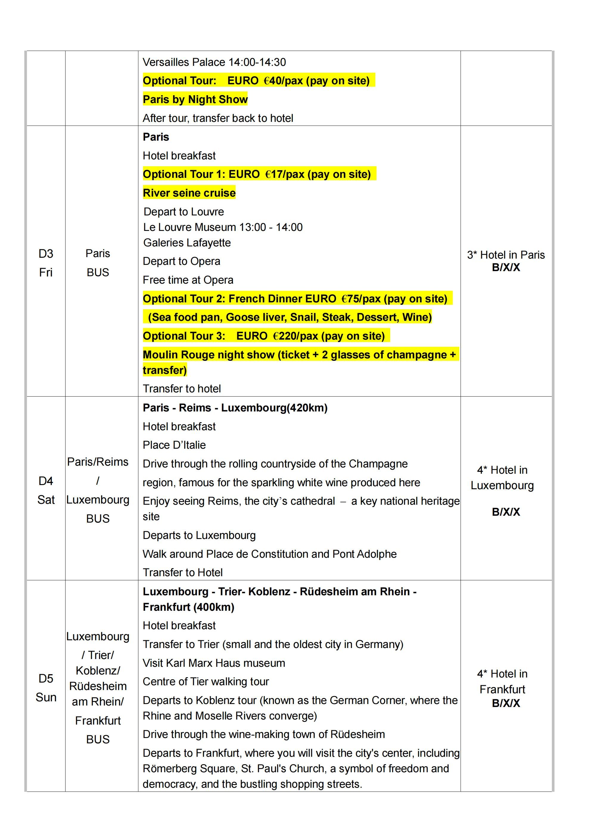 (Easy to Go) West Europe (Via Dubai) 10D8N Tour, 2026: AS LOW AS $2788/PAX itinerary