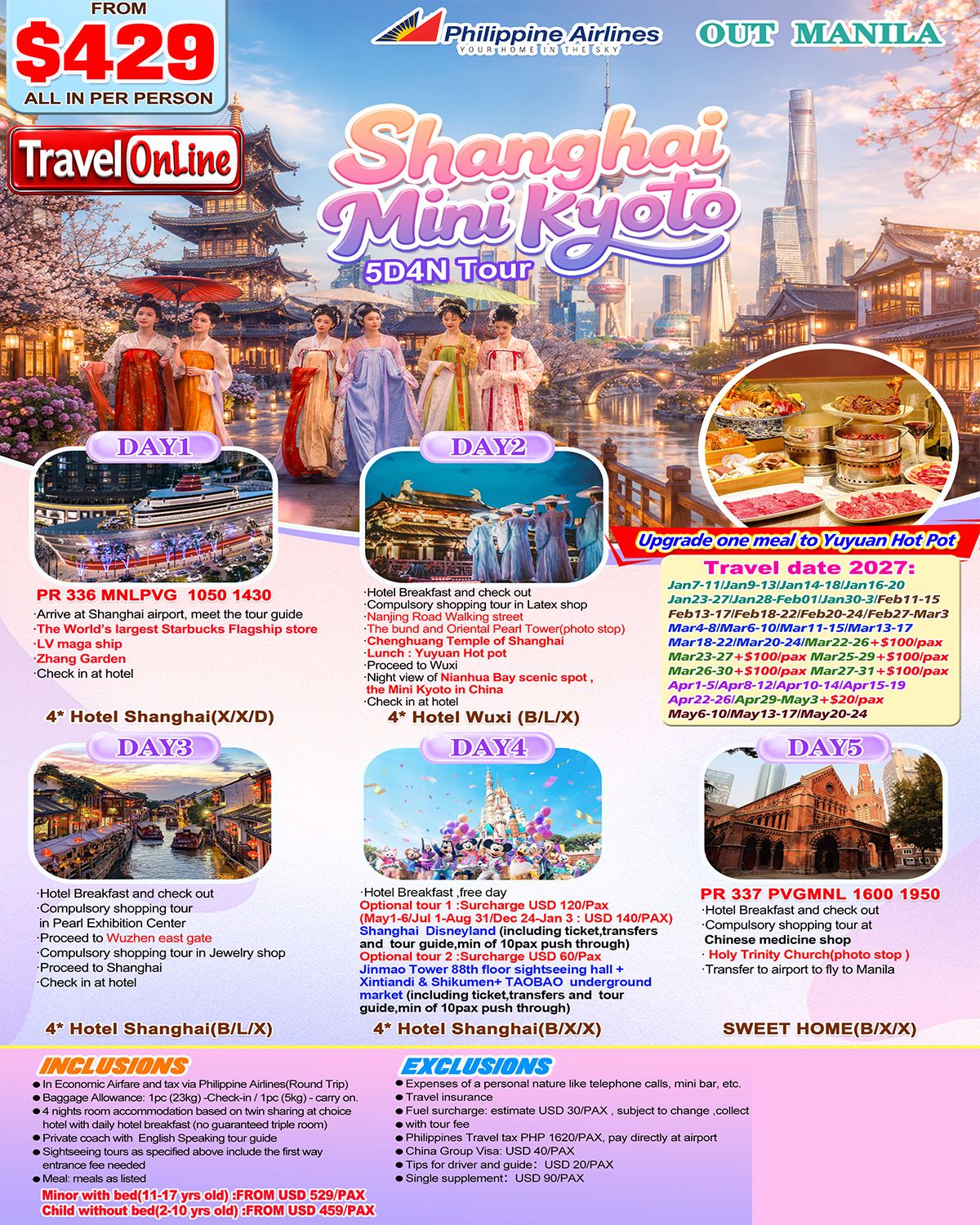 Shanghai Mini Kyoto 5D4N，2027: AS LOW AS $429/PAX promo image