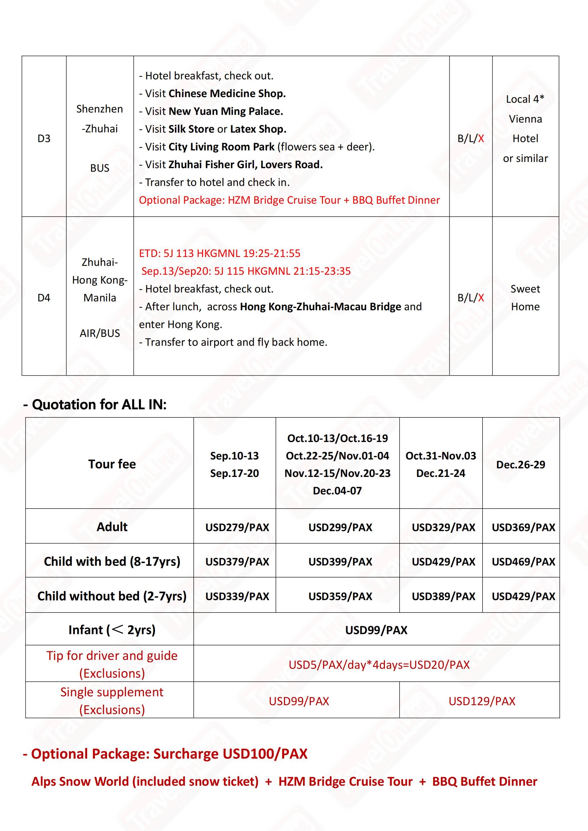 HongKong+Shenzhen+Zhuhai 4D3N (5J), 2026: AS LOW AS $279/PAX itinerary
