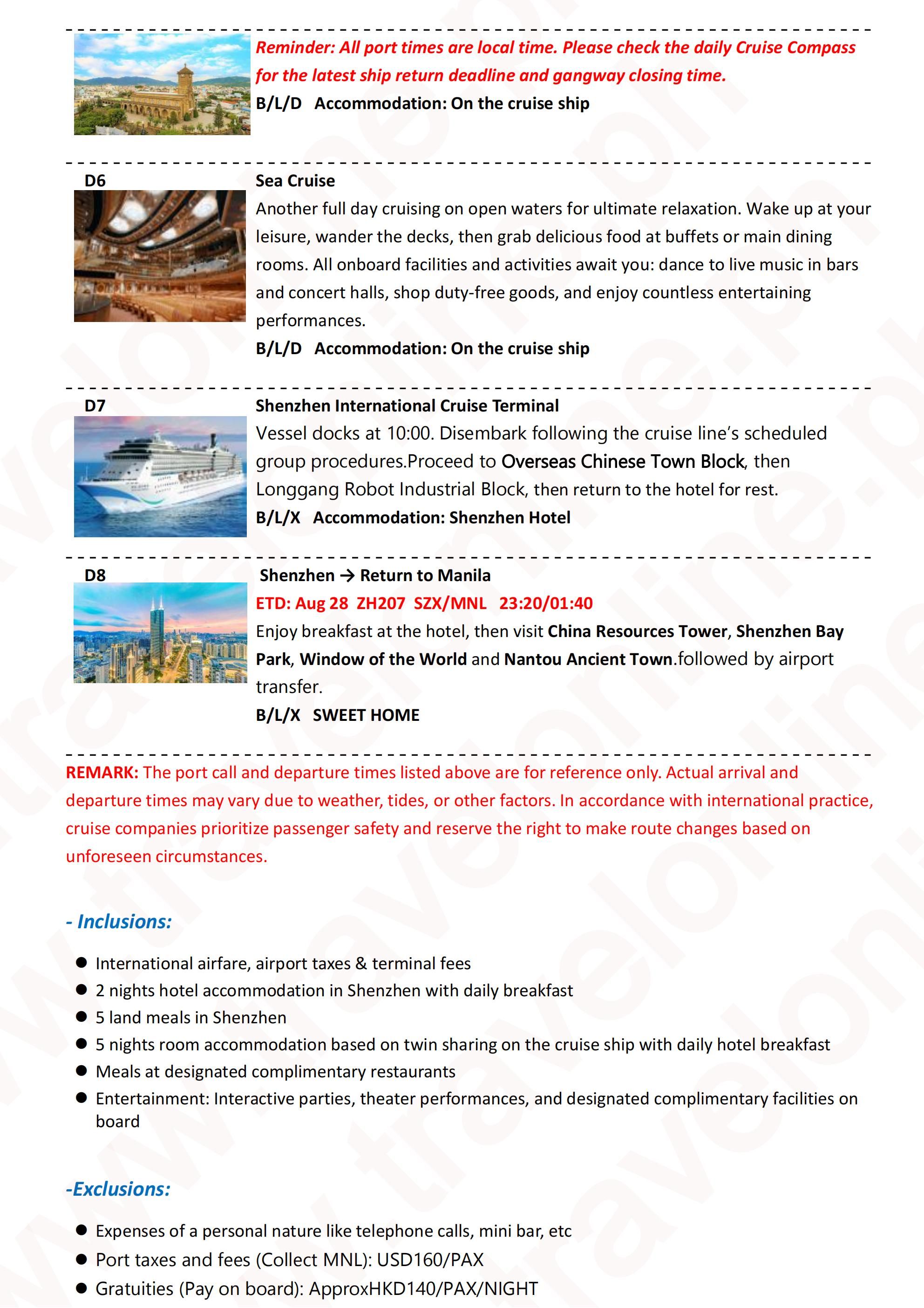 (FLY+CRUISE) Adora Magic City Cruise 8D7N (China Shenzhen+Vietnam Nha Trang),2026: AS LOW AS $1388/PAX itinerary