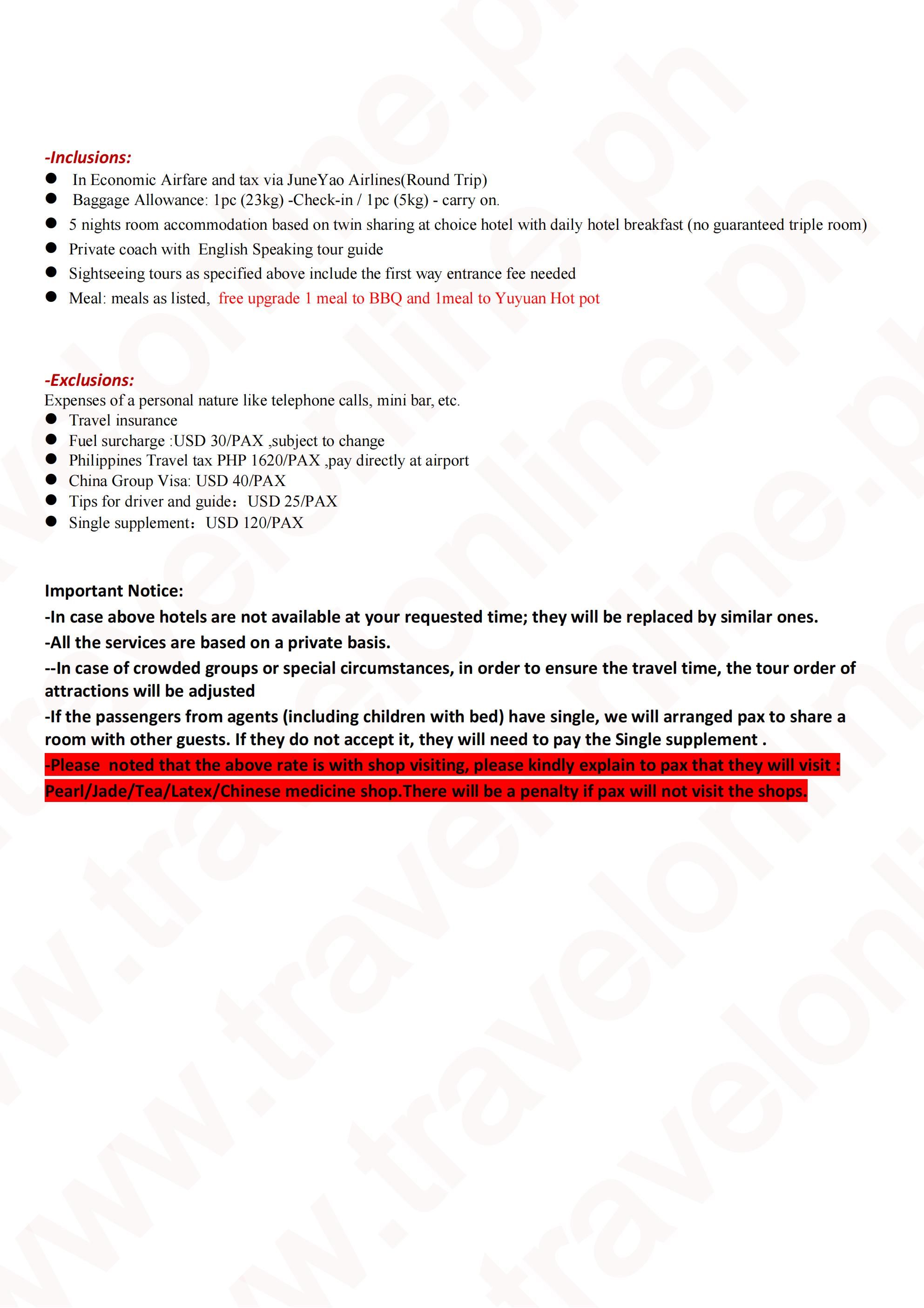 Shanghai Mini Kyoto 6D5N Tour(HO),2026: AS LOW AS $429/PAX itinerary