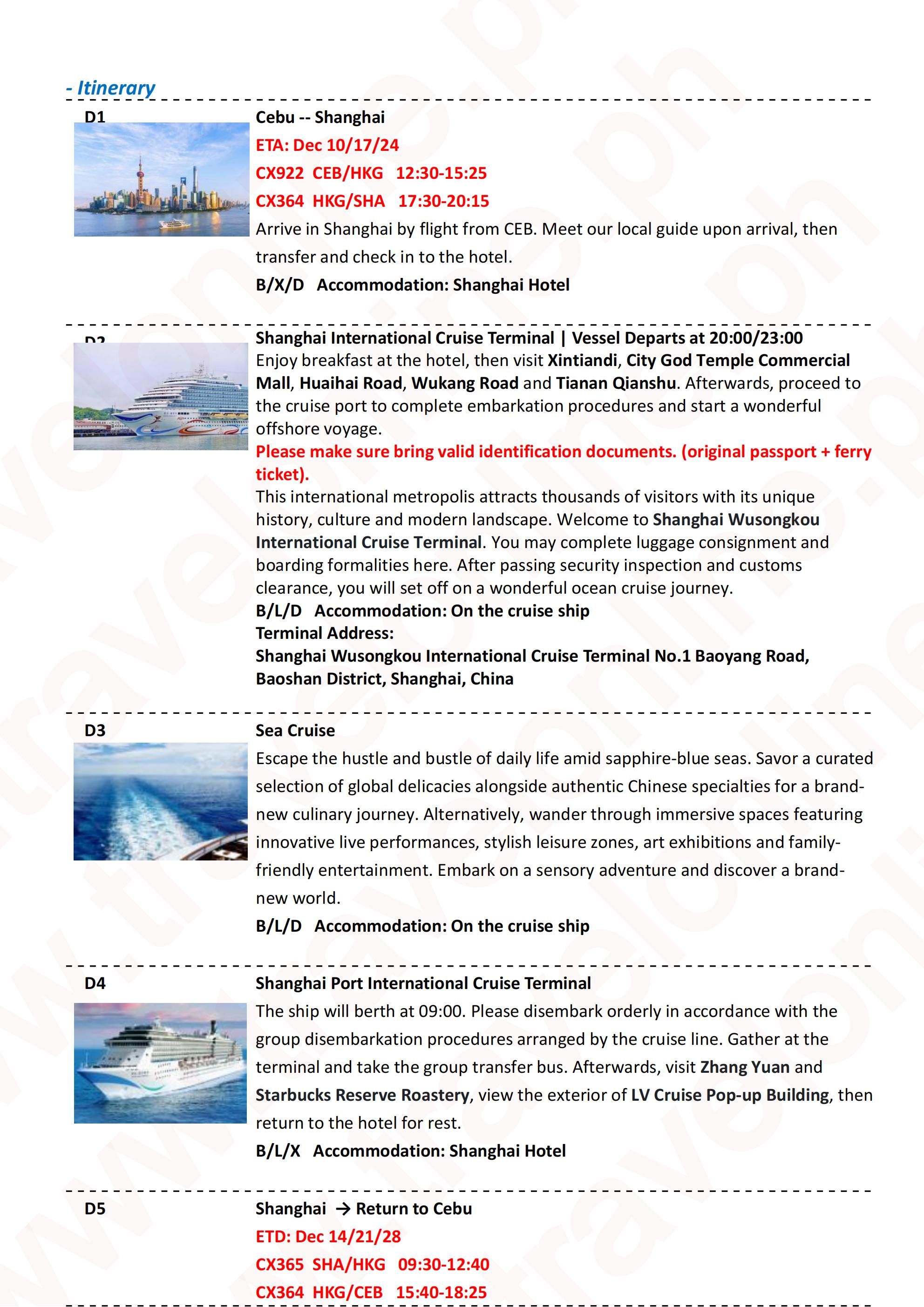 (FIY+CRUISE) Adora Magic City Cruise 5D4N (China Shanghai),2026: AS LOW AS $1188/PAX itinerary
