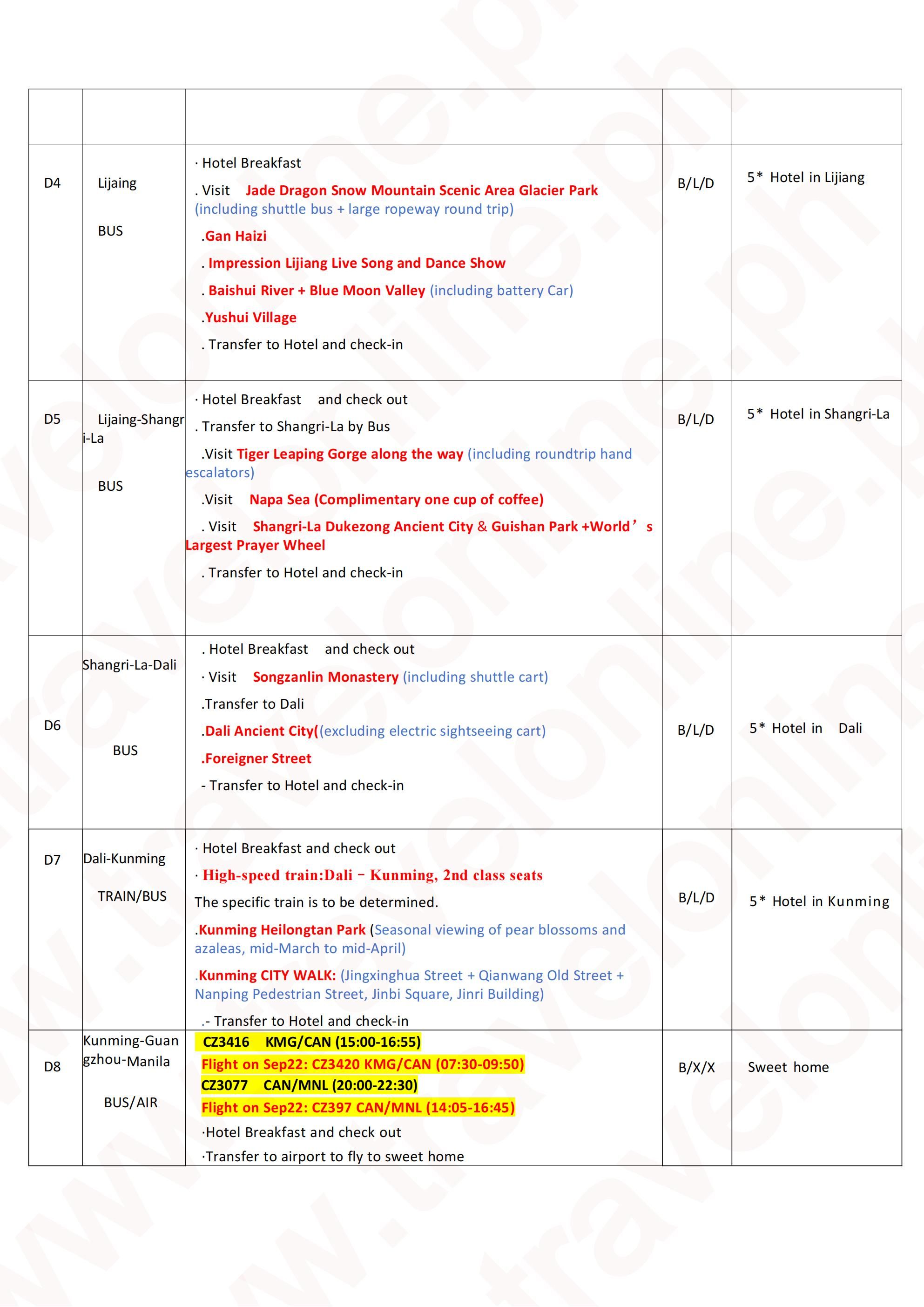 Charming Yunnan 8D7N,2026: AS LOW AS $1488/PAX itinerary
