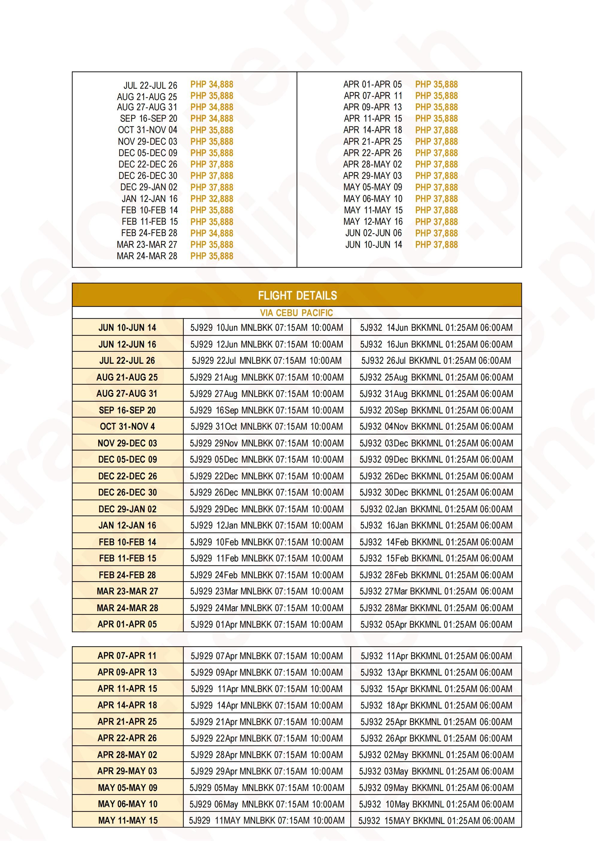 Golden Thailand 2026:  AS LOW AS ₱32888/PAX itinerary
