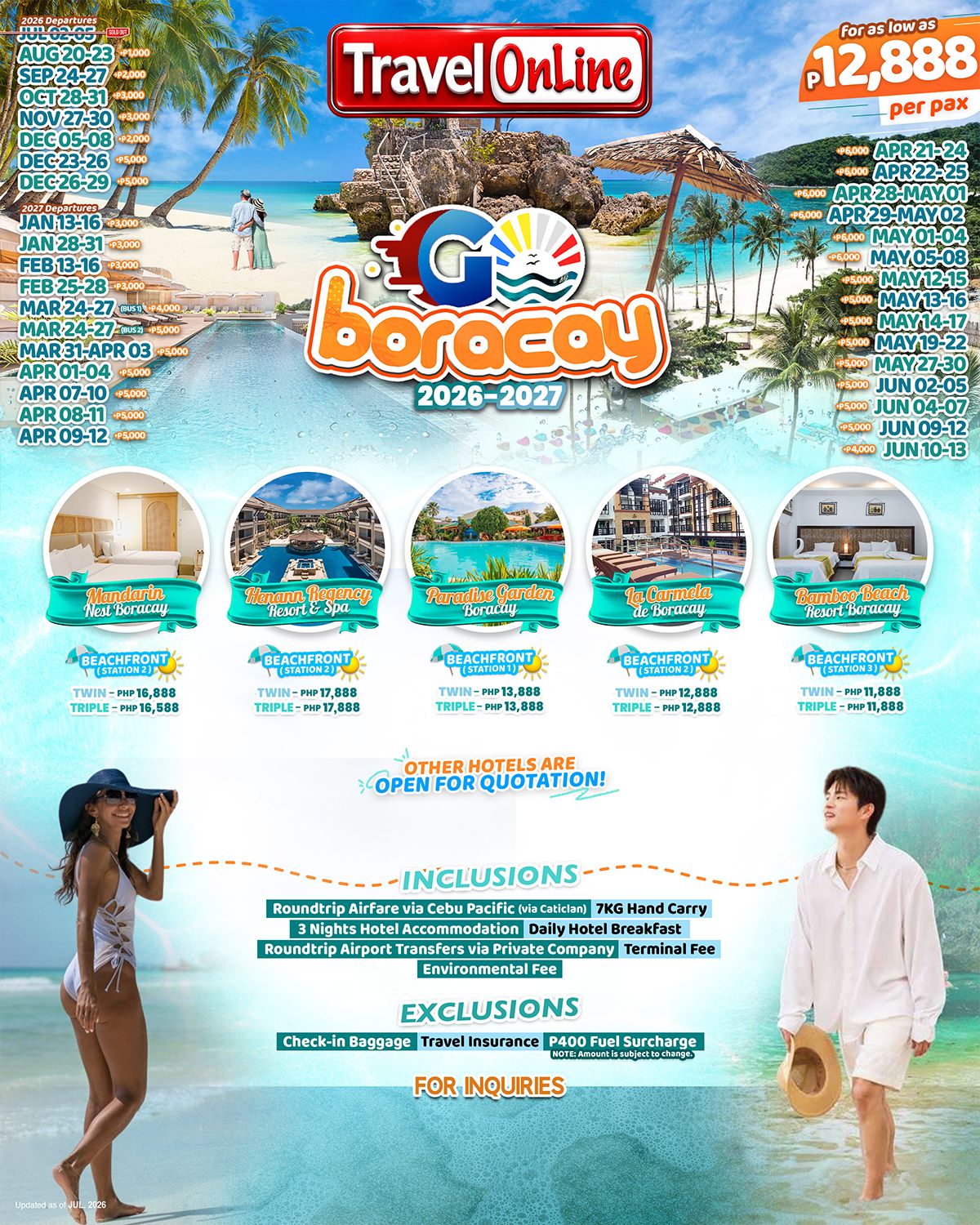 BORACAY 2026: AS LOW AS ₱12888/PAX promo image