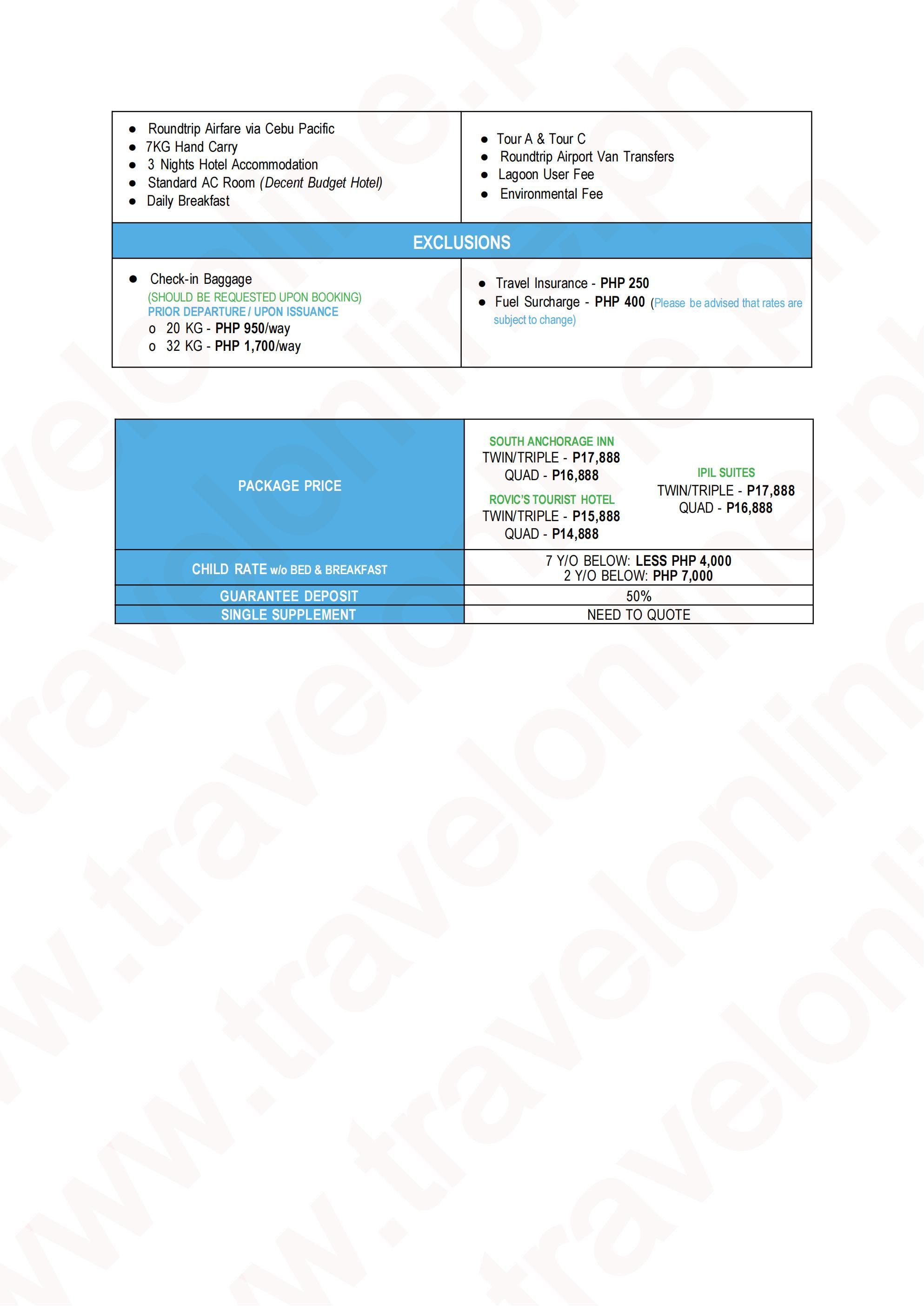 EL NIDO 2026 : AS LOW AS ₱14888/PAX itinerary
