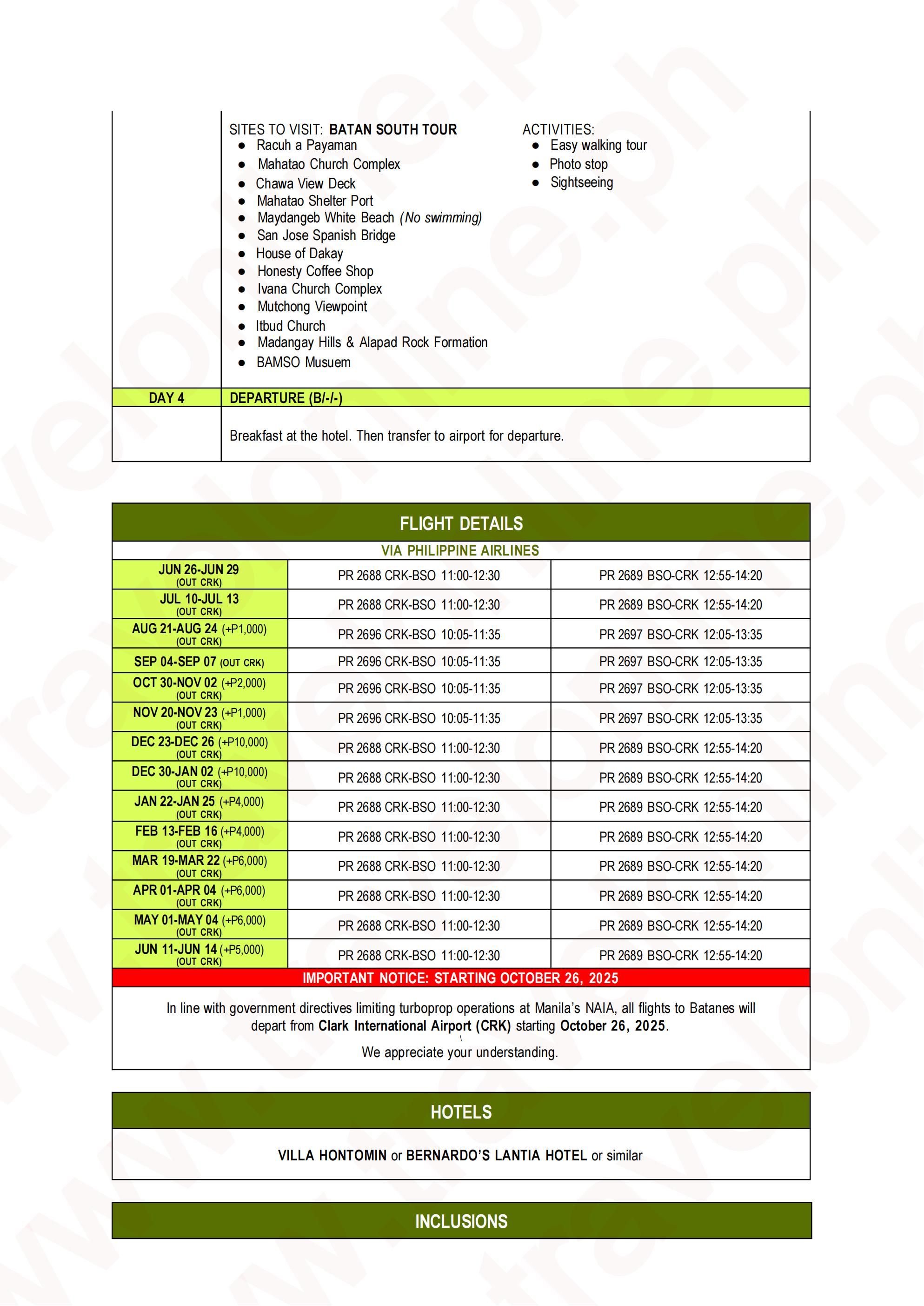 BATANES 2026: AS LOW AS ₱28888/PAX itinerary
