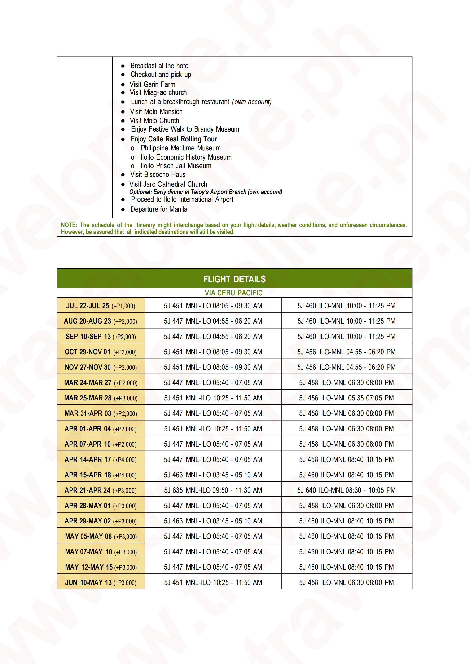 GUIMARAS ILOILO 2026: AS LOW AS ₱15888/PAX itinerary